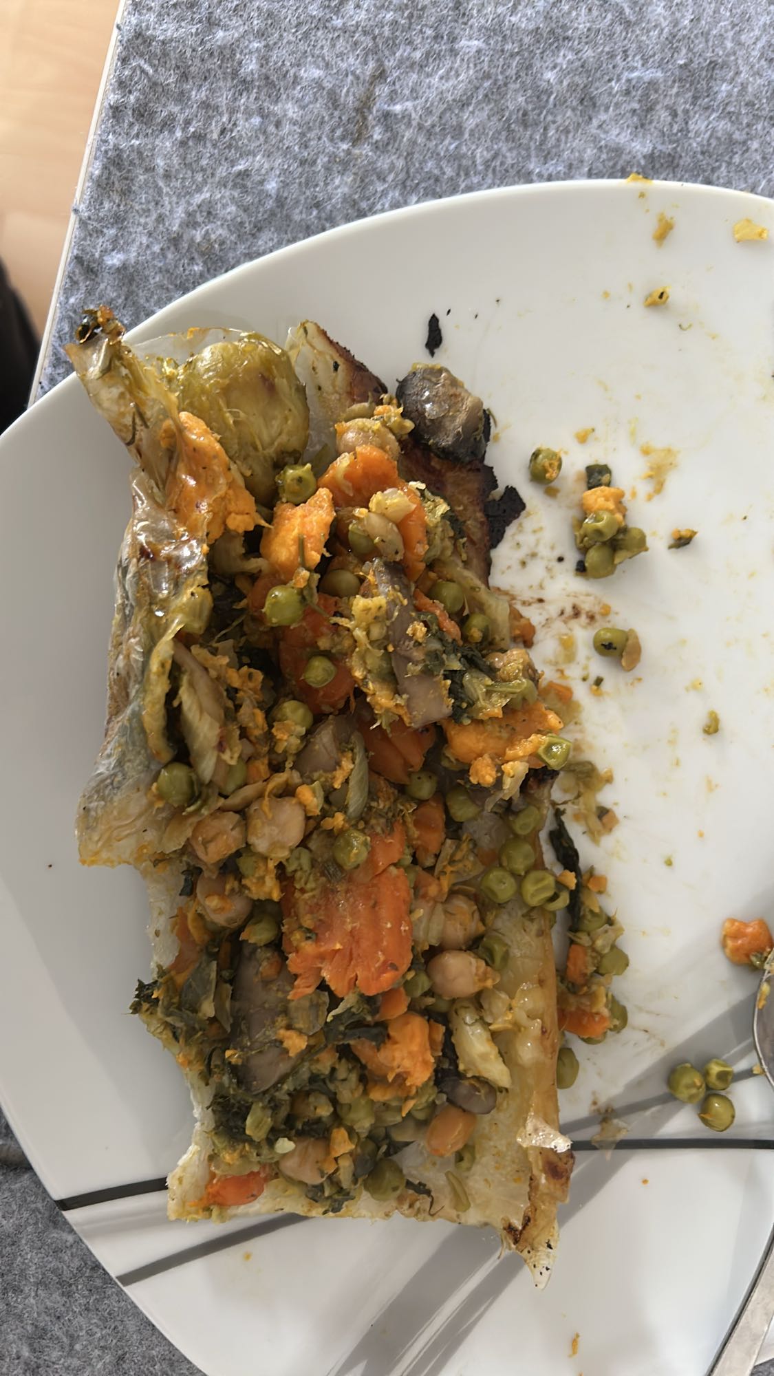 Verduras al horno con legumbres