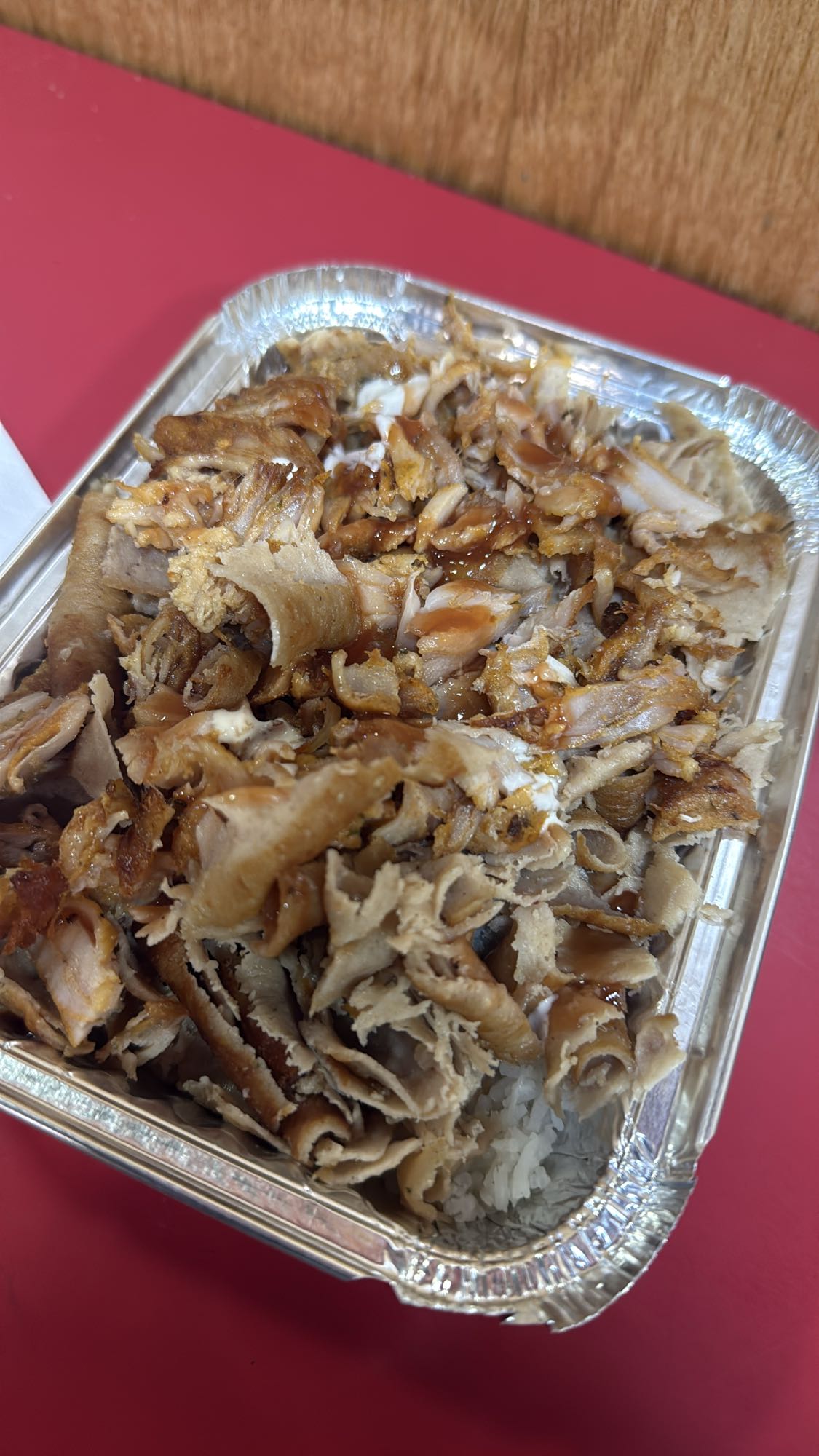 arroz con carne tipo kebab