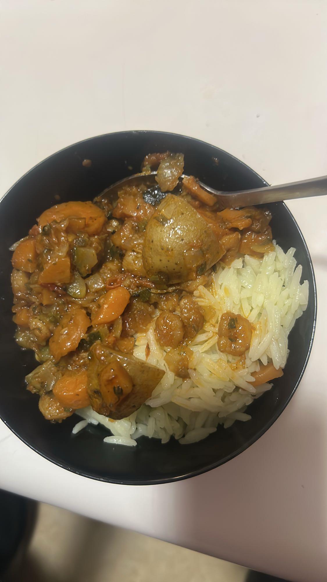 Rijst met groentestoofpot