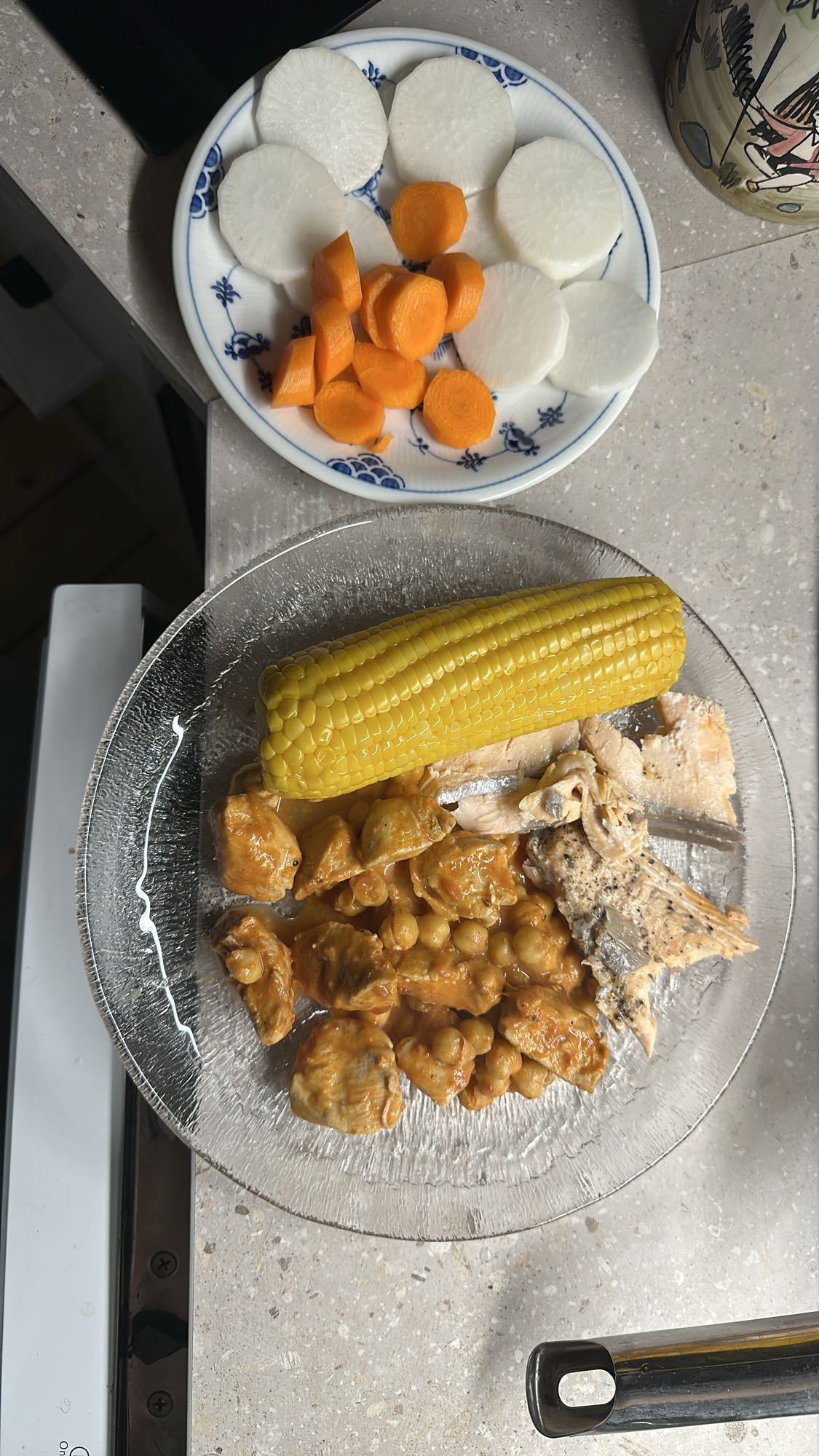 Kyckling, lax & grönsaker