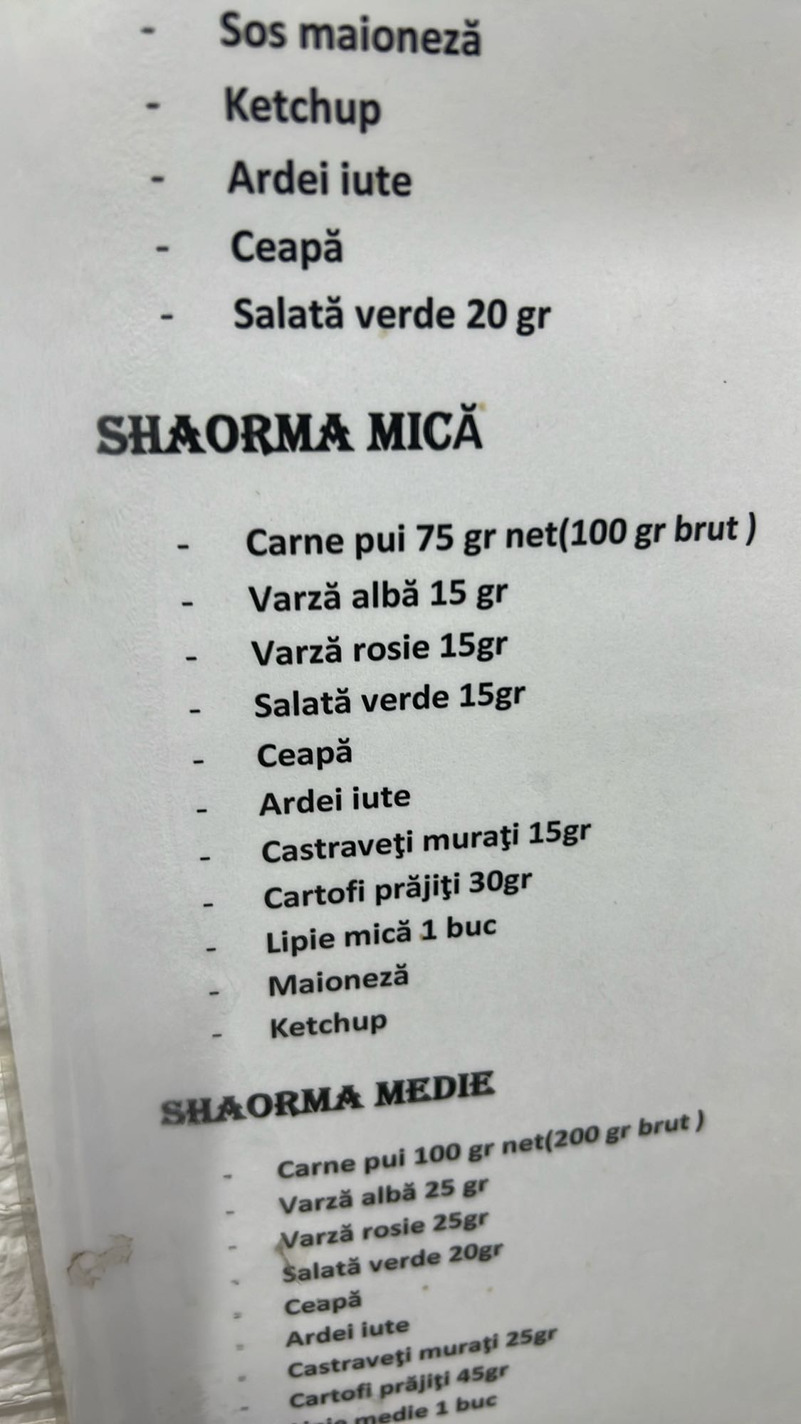 Shaorma mică