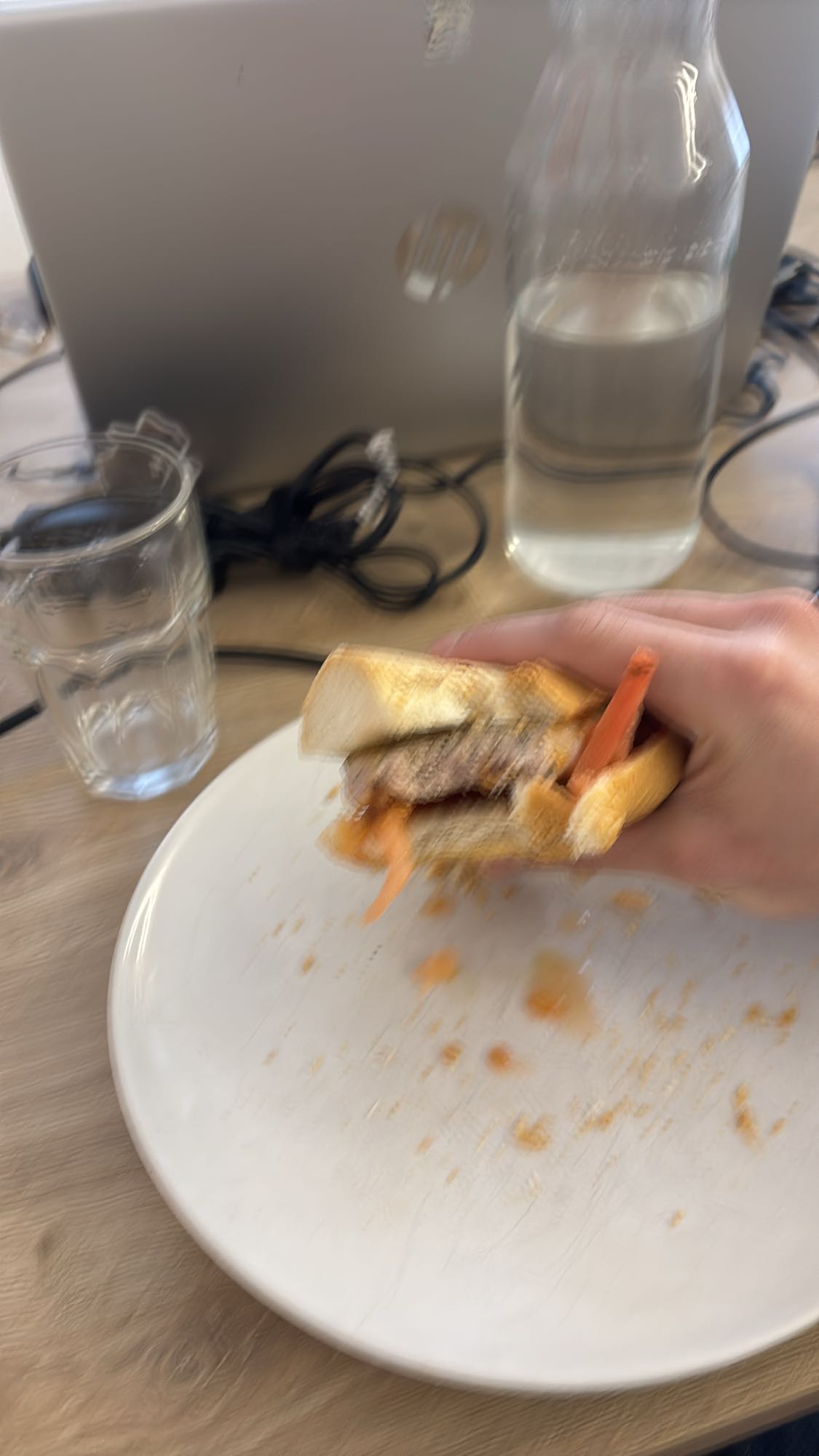 bocadillo de hamburguesa y tomate
