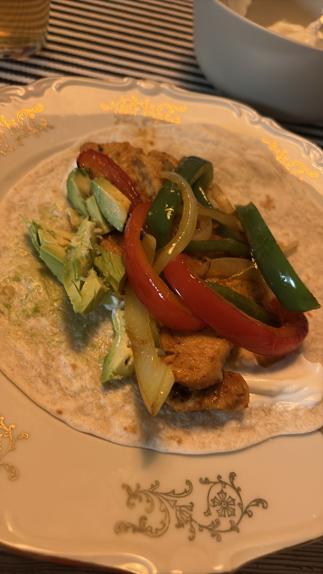 Kycklingfajita tortilla
