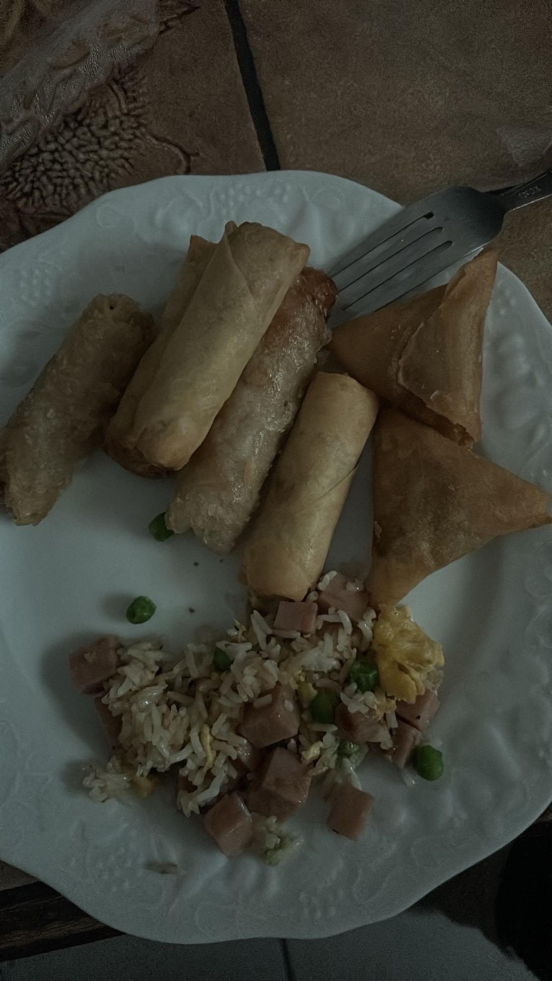 Assiette asiatique frit