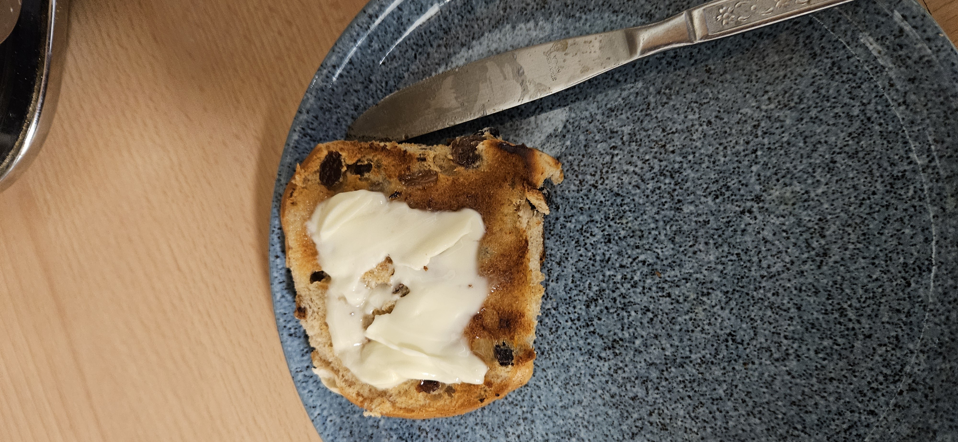 Toasted fruit bread with butter