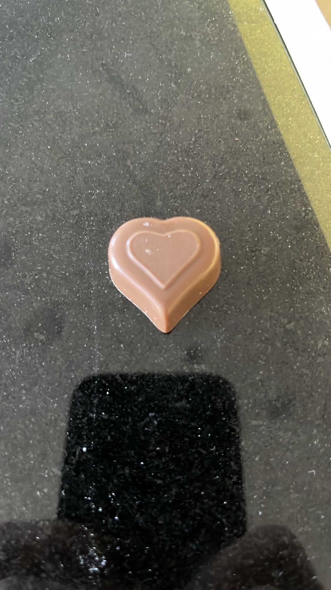 Hjärtformad chokladbit