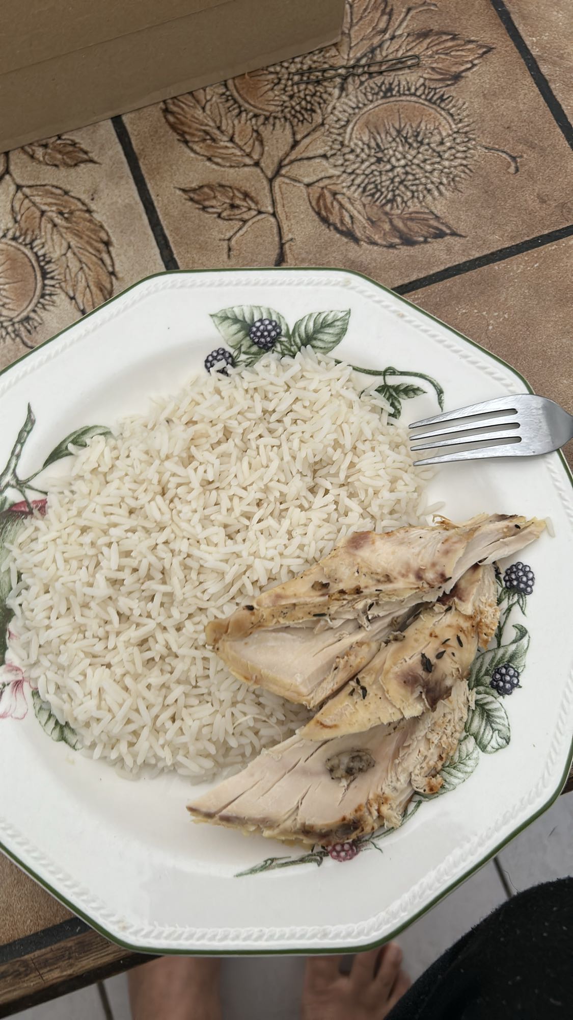 Poulet et riz blanc