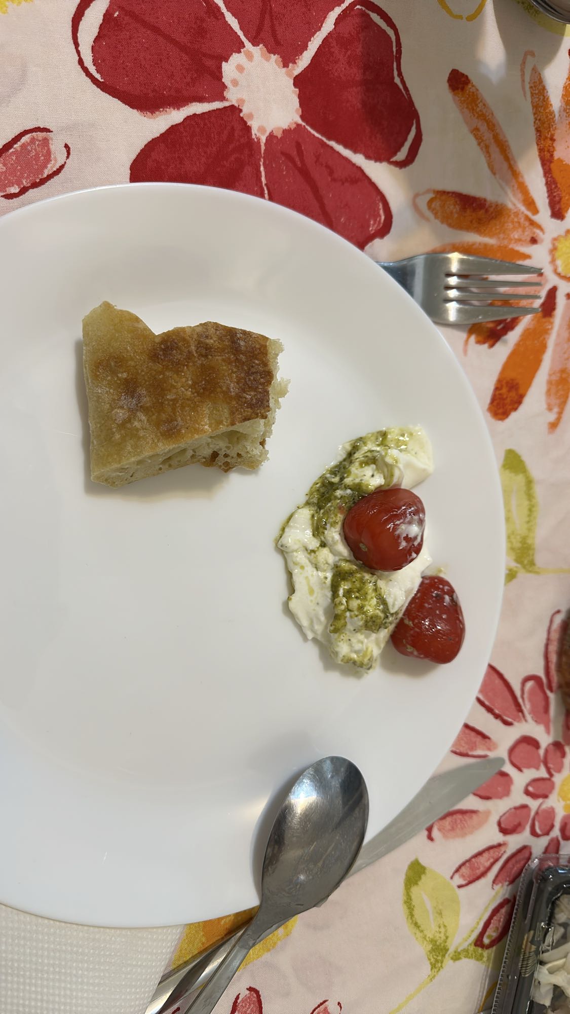 Bread with cheese and tomato