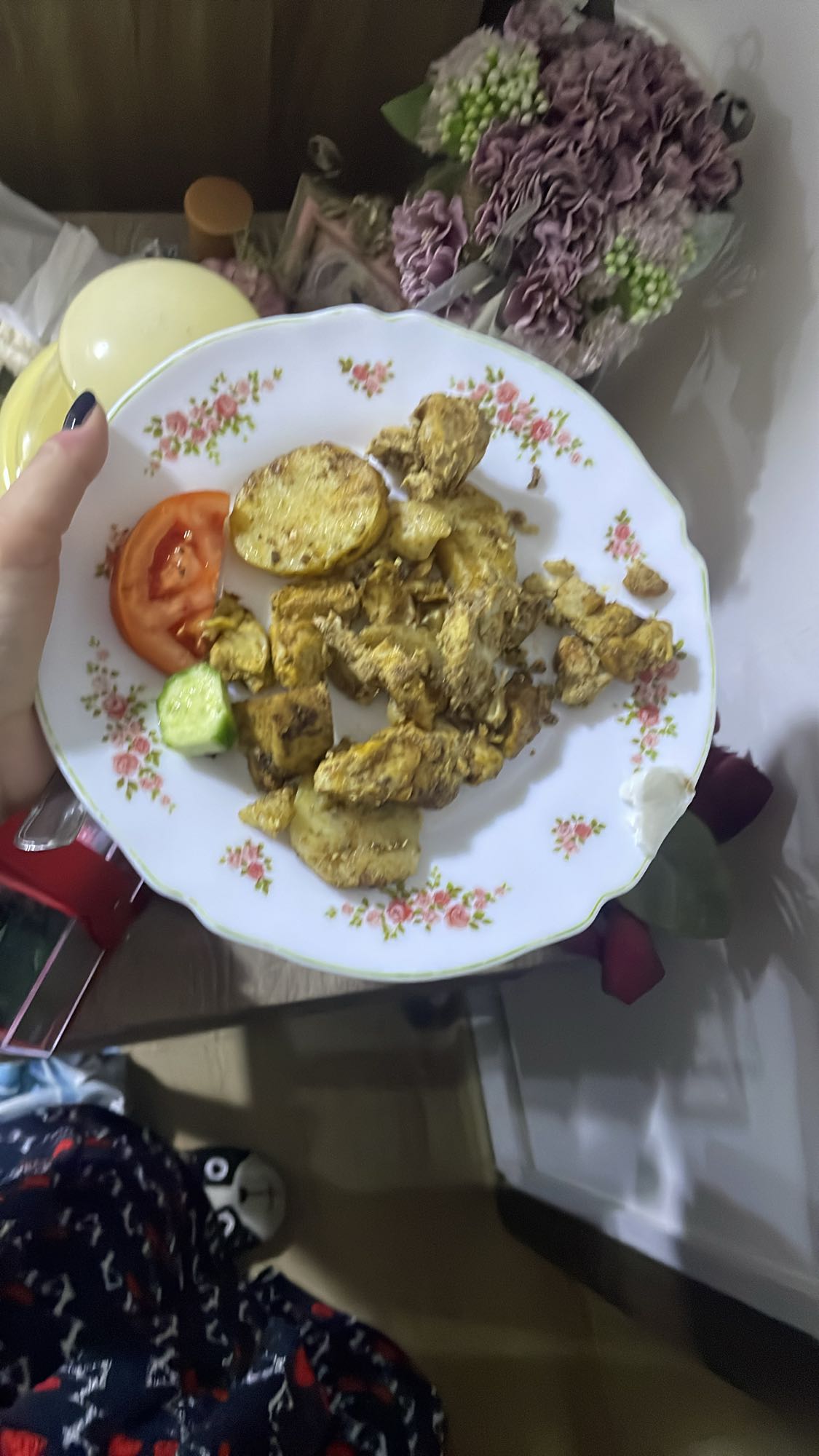 Egg potato veggie plate