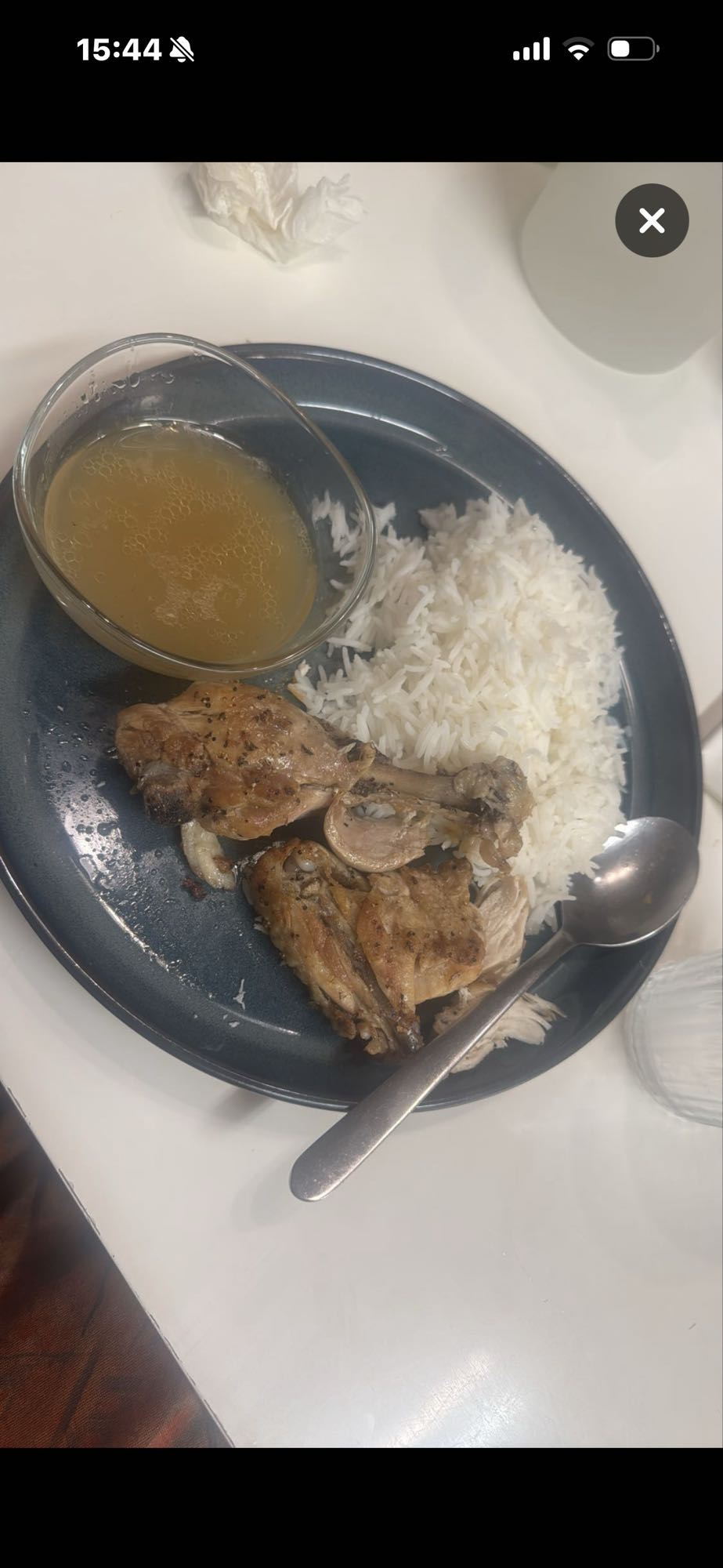 Kyckling med ris och buljong