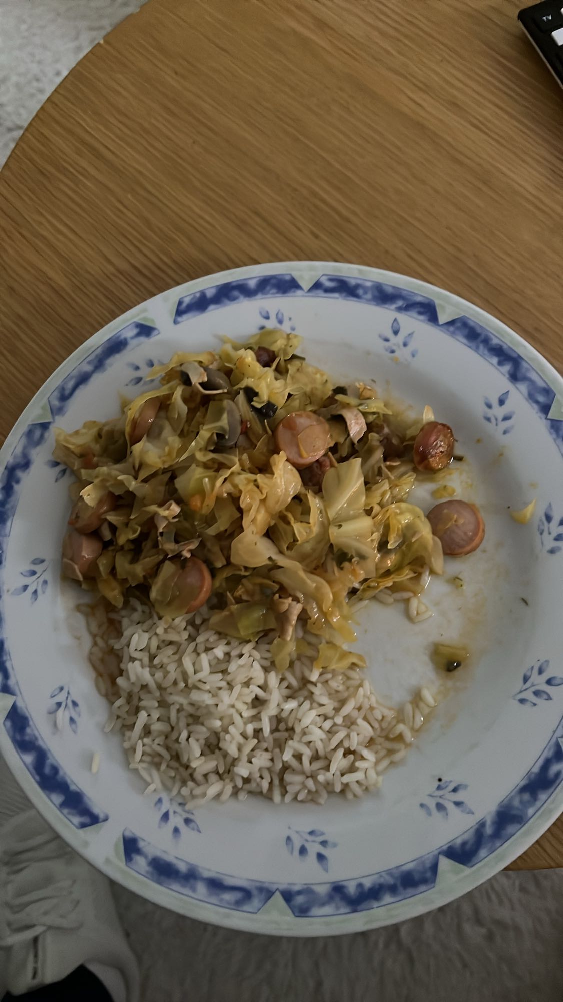 Ryż z kapustą i pieczarkami