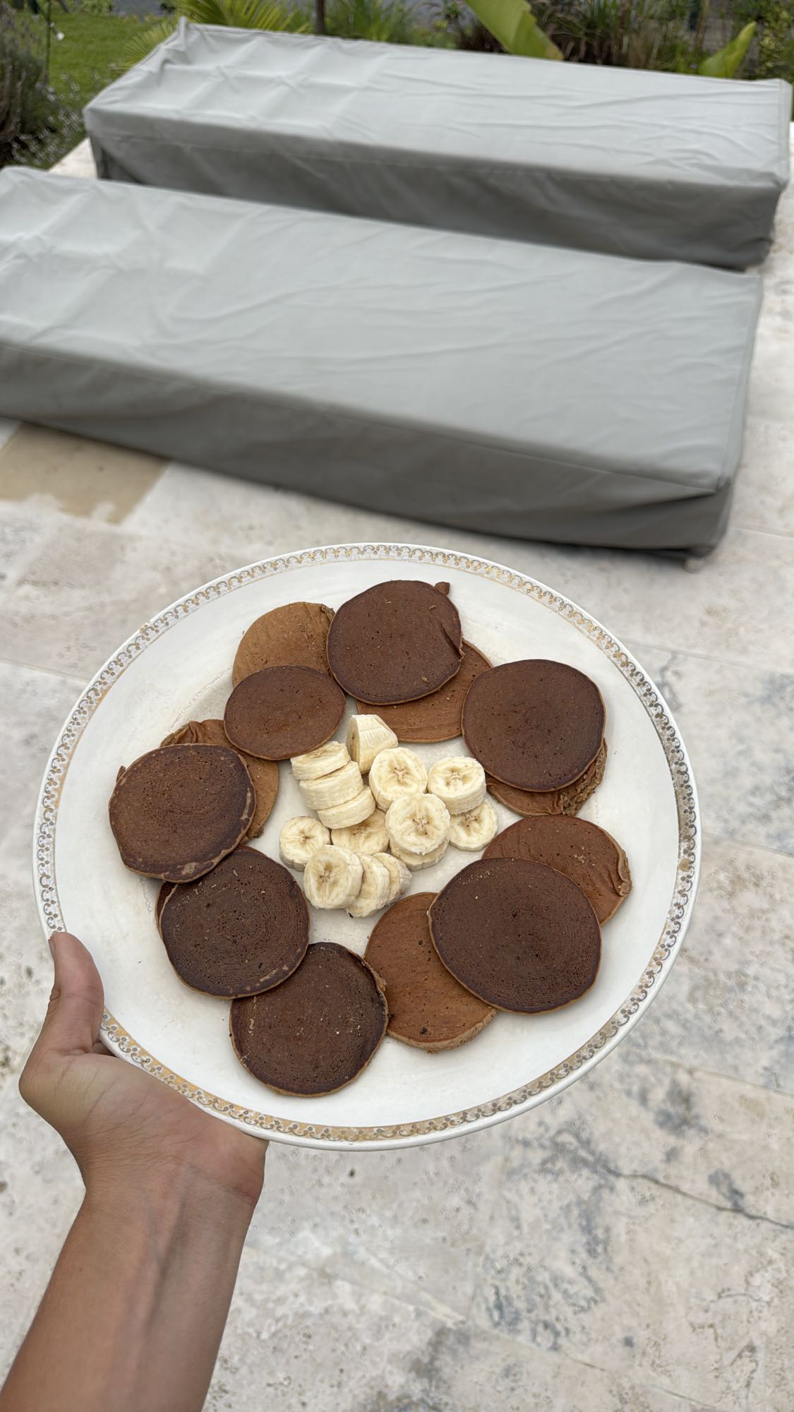 panqueques de chocolate y plátano