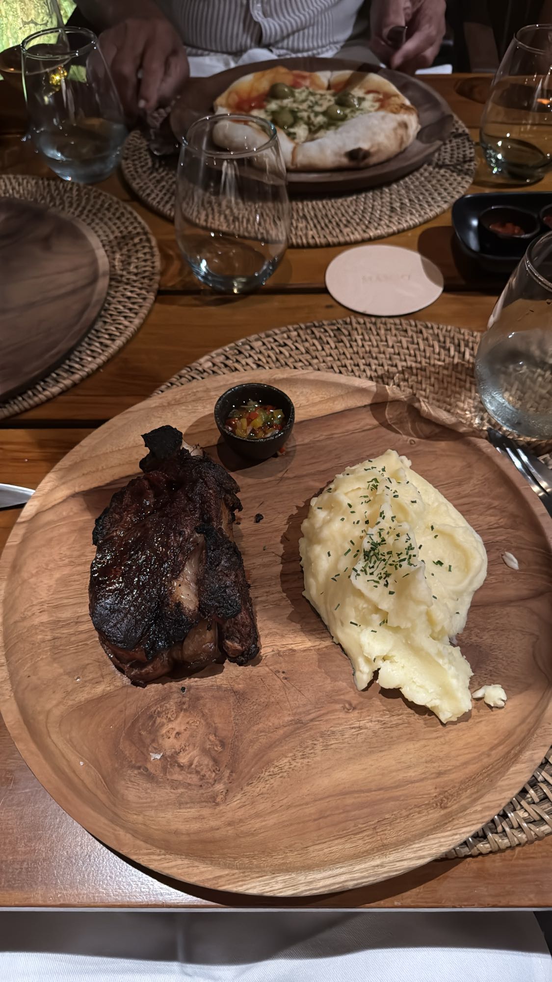 carne asada con puré
