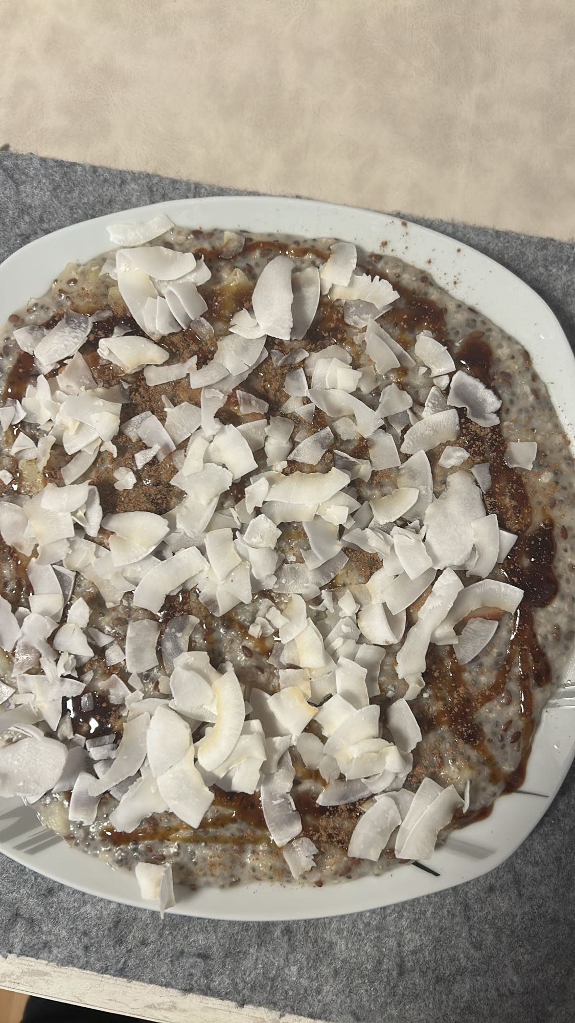 Avena con coco y plátano