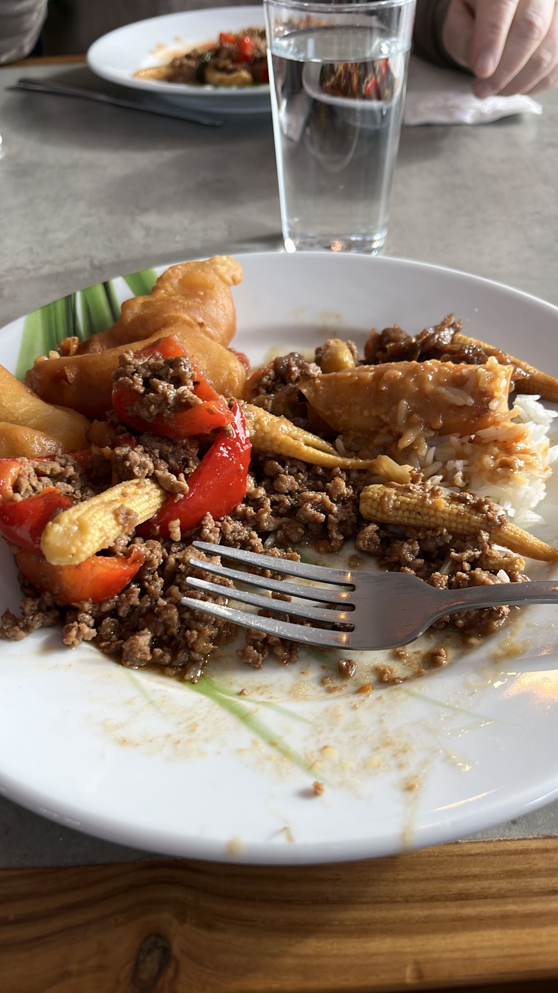 Friterad vårrulle med ris