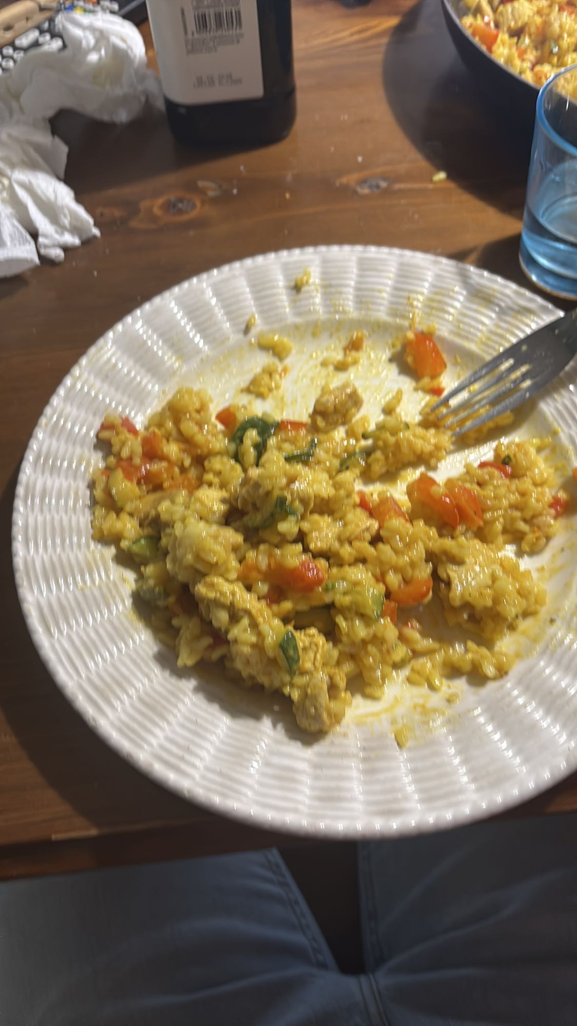 arroz con verduras y huevo