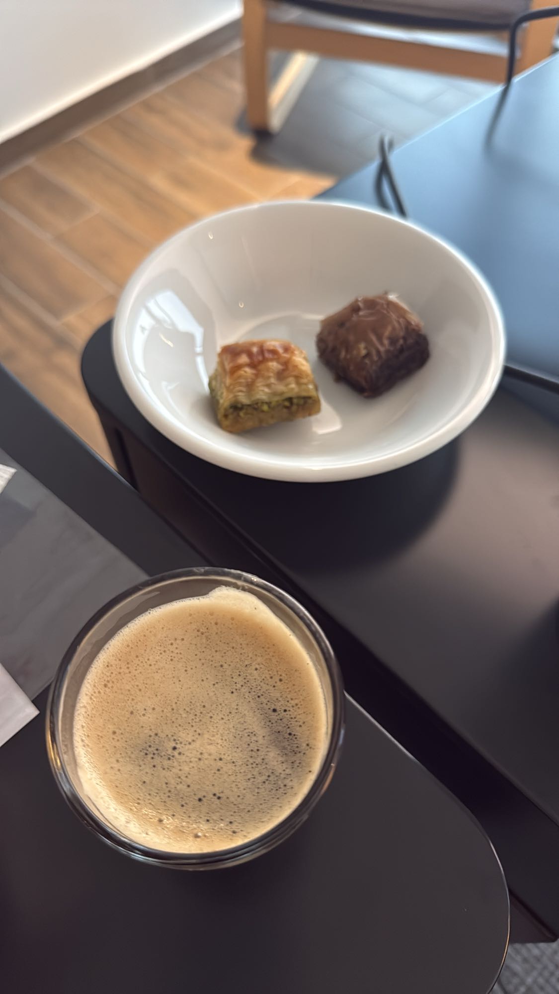 Baklava and coffee snack