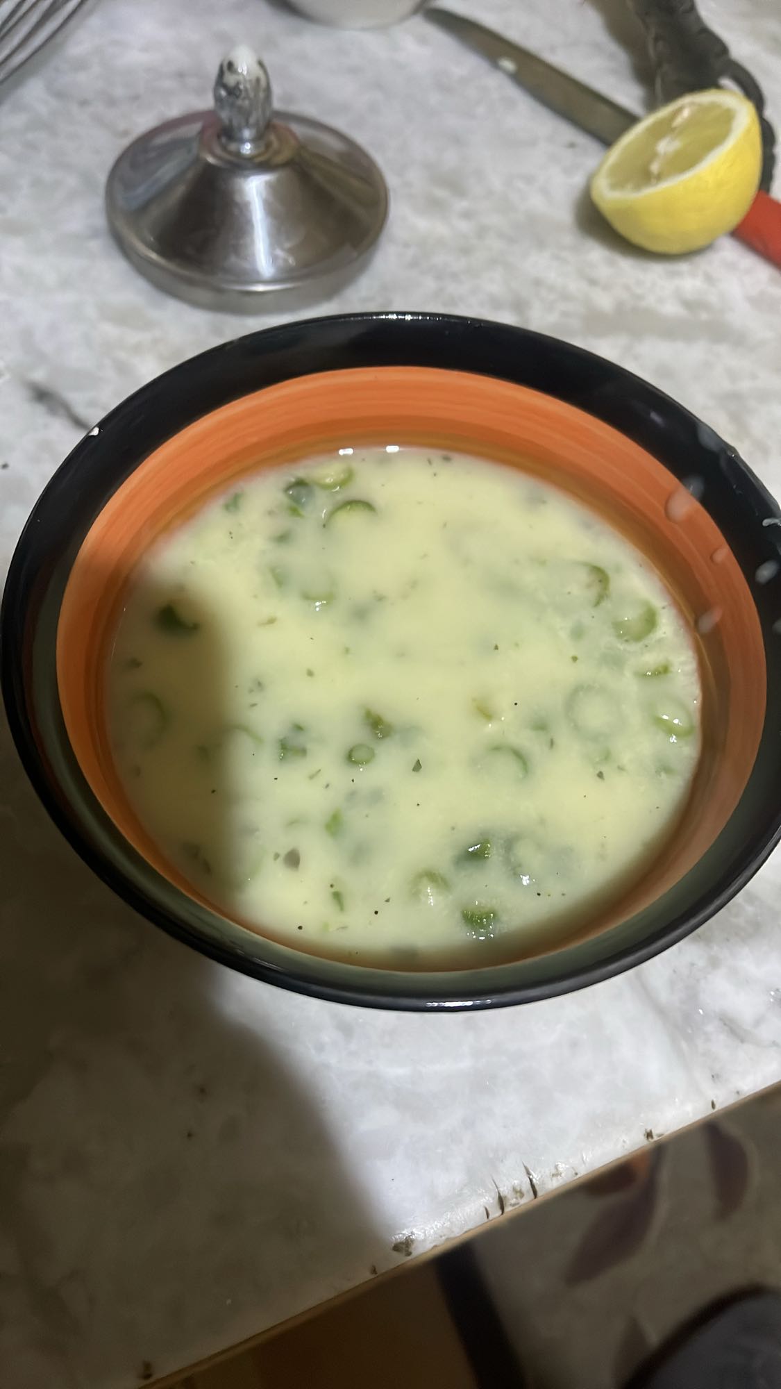Creamy lemon soup