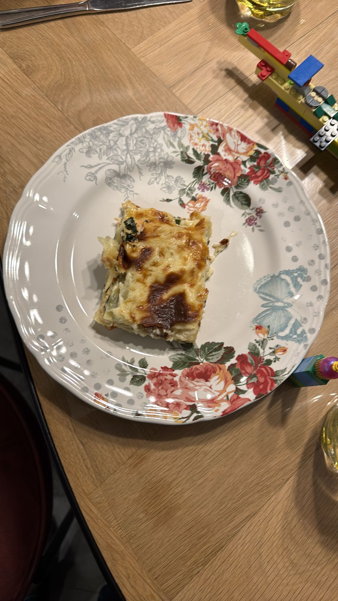 Salmon and Spinach Lasagna Slice