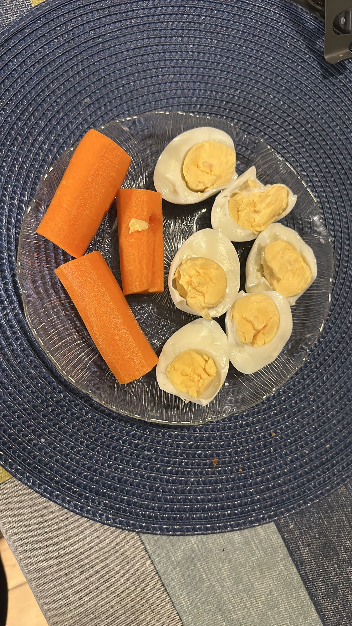 Ägg och morot tallrik