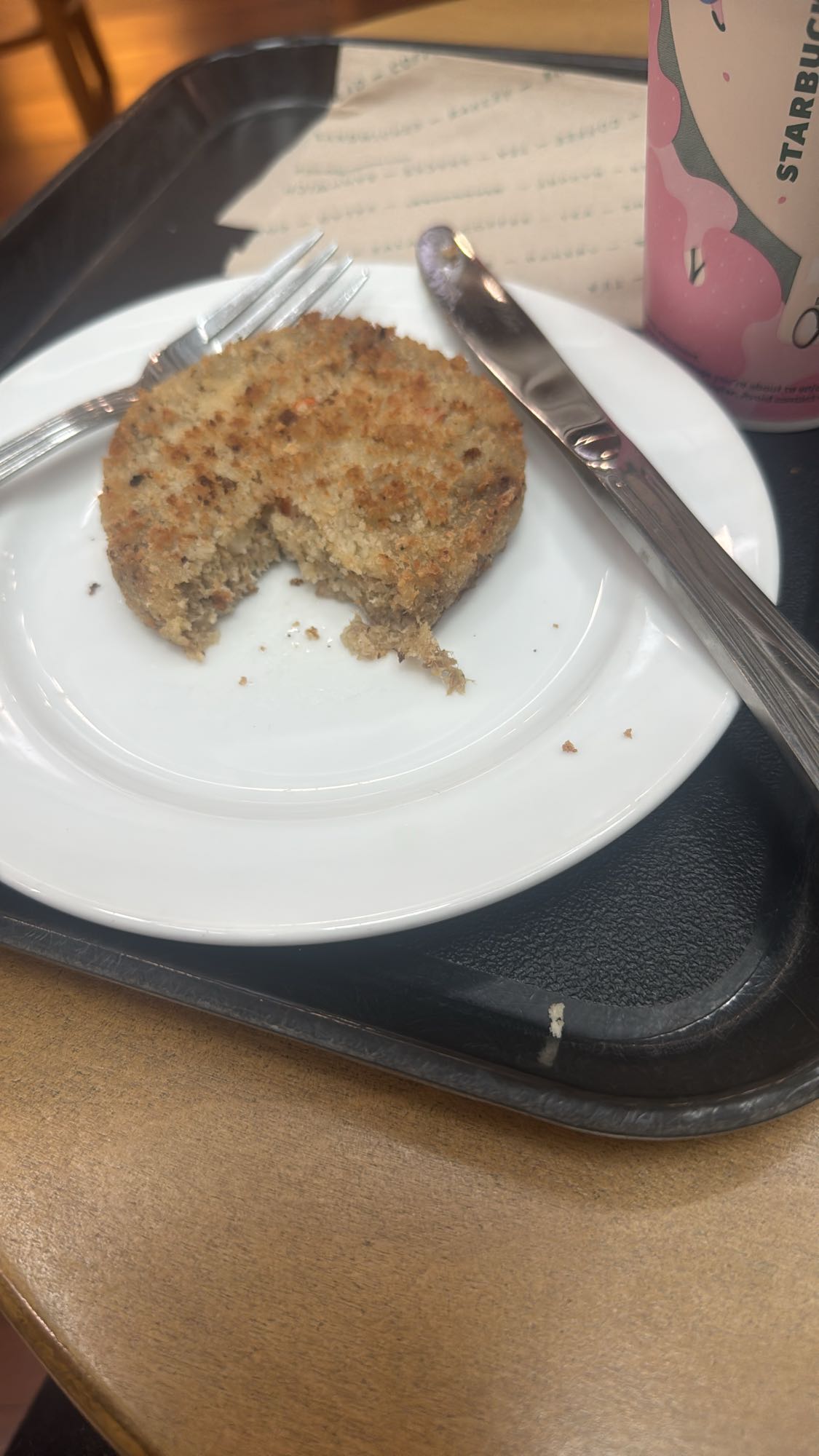 Starbucks tuna patty cake