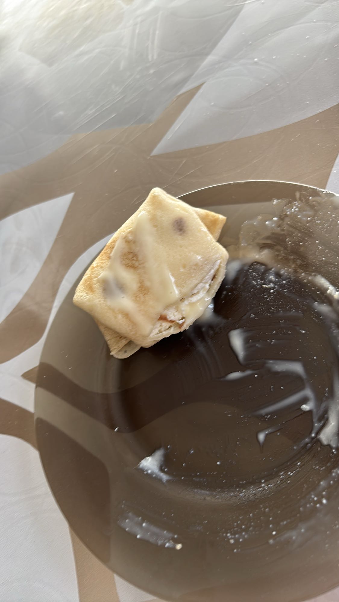 блинчик с творогом и сгущенкой