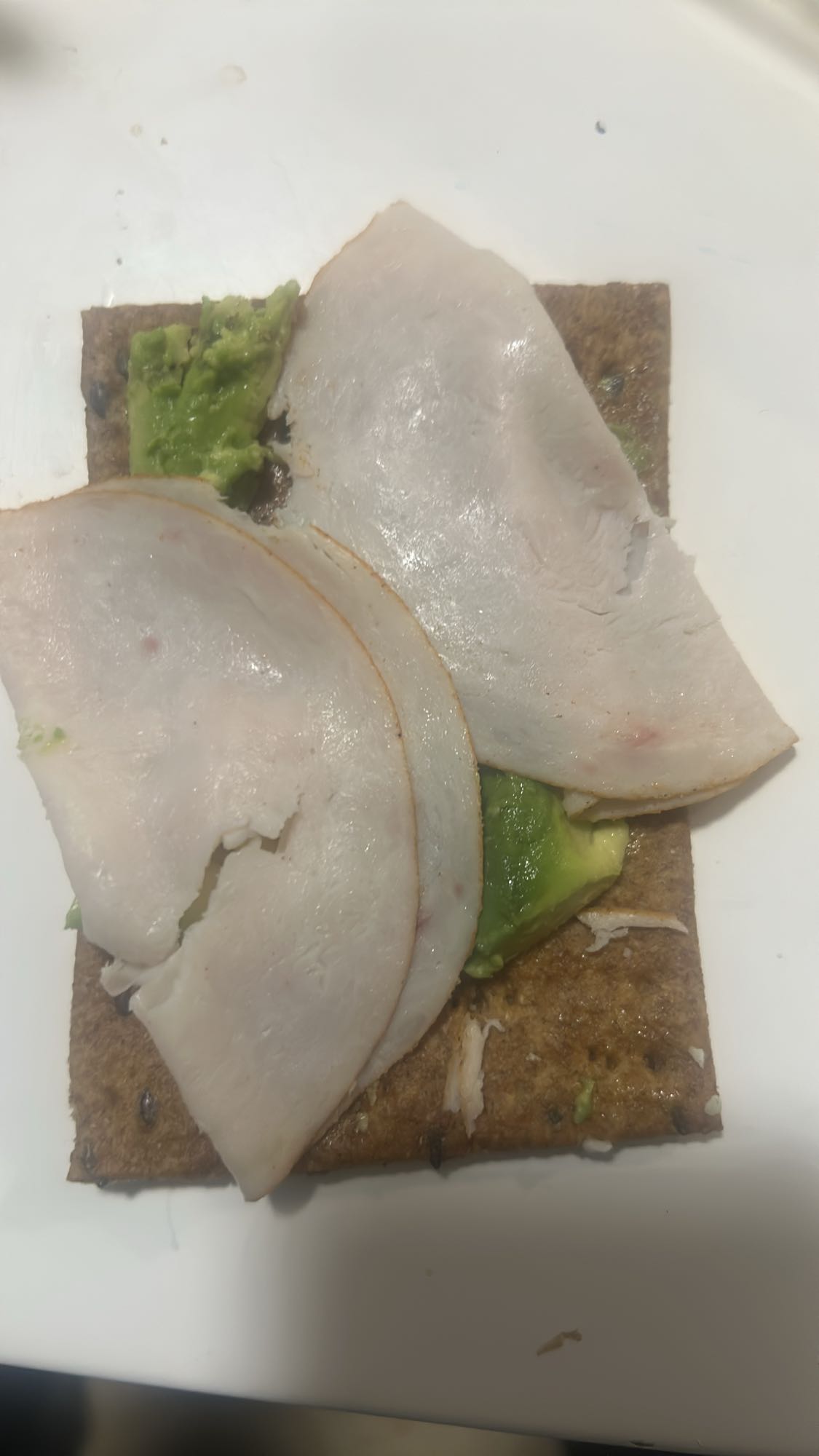 Knapperige kalkoen avocado cracker