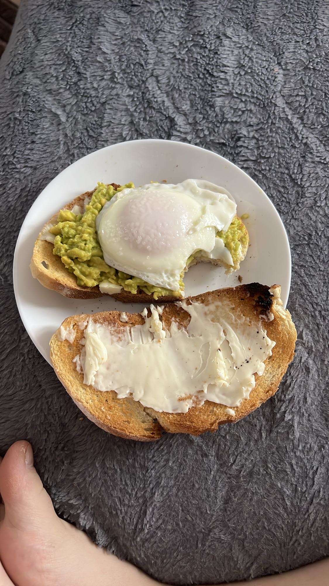 Toast cu ou, avocado și unt