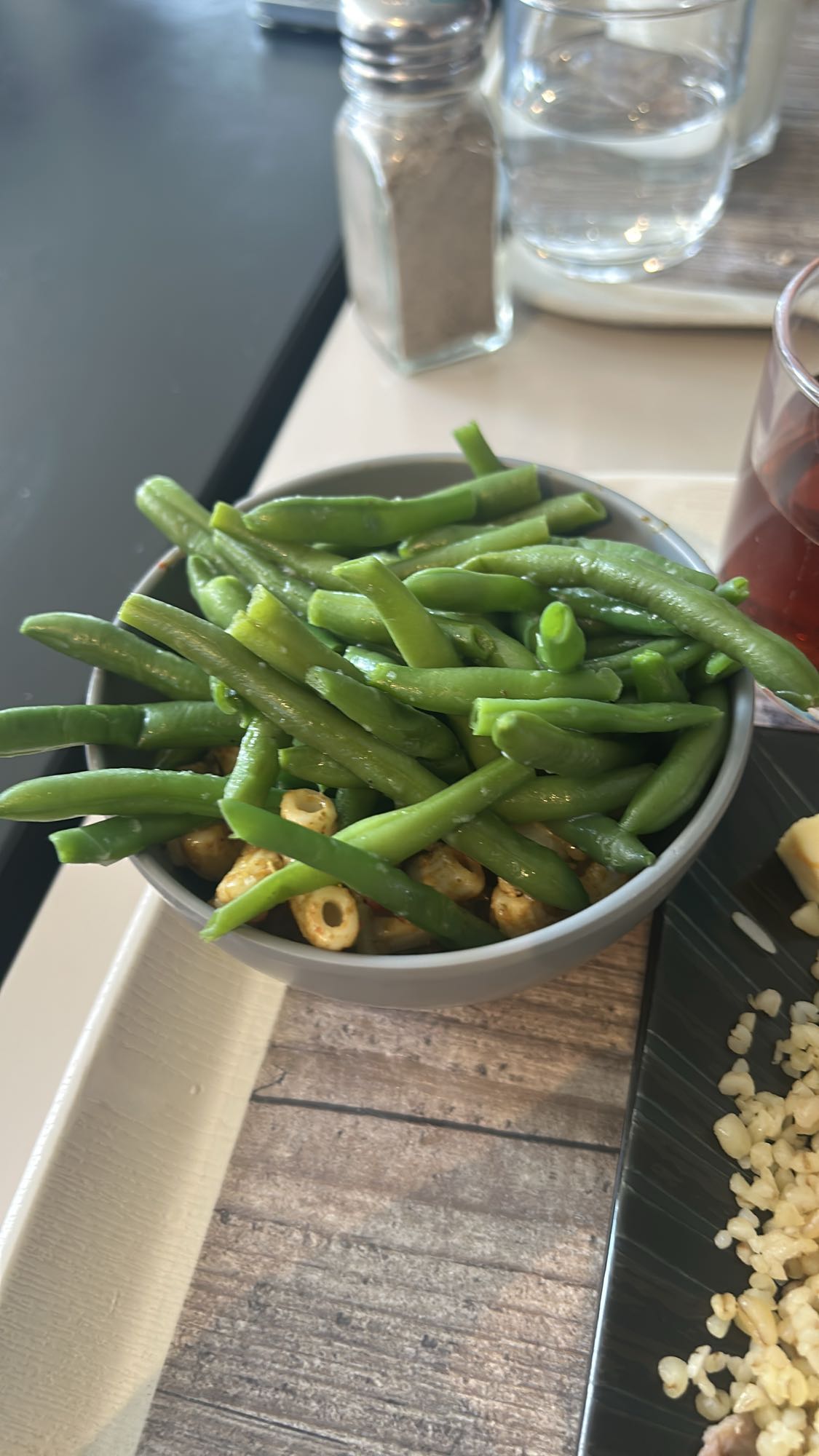 haricots verts et pâtes