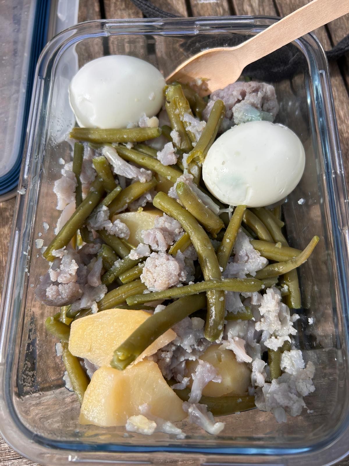 Judías verdes con huevo