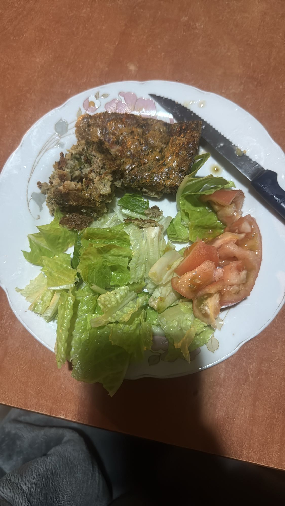 Meatloaf with salad