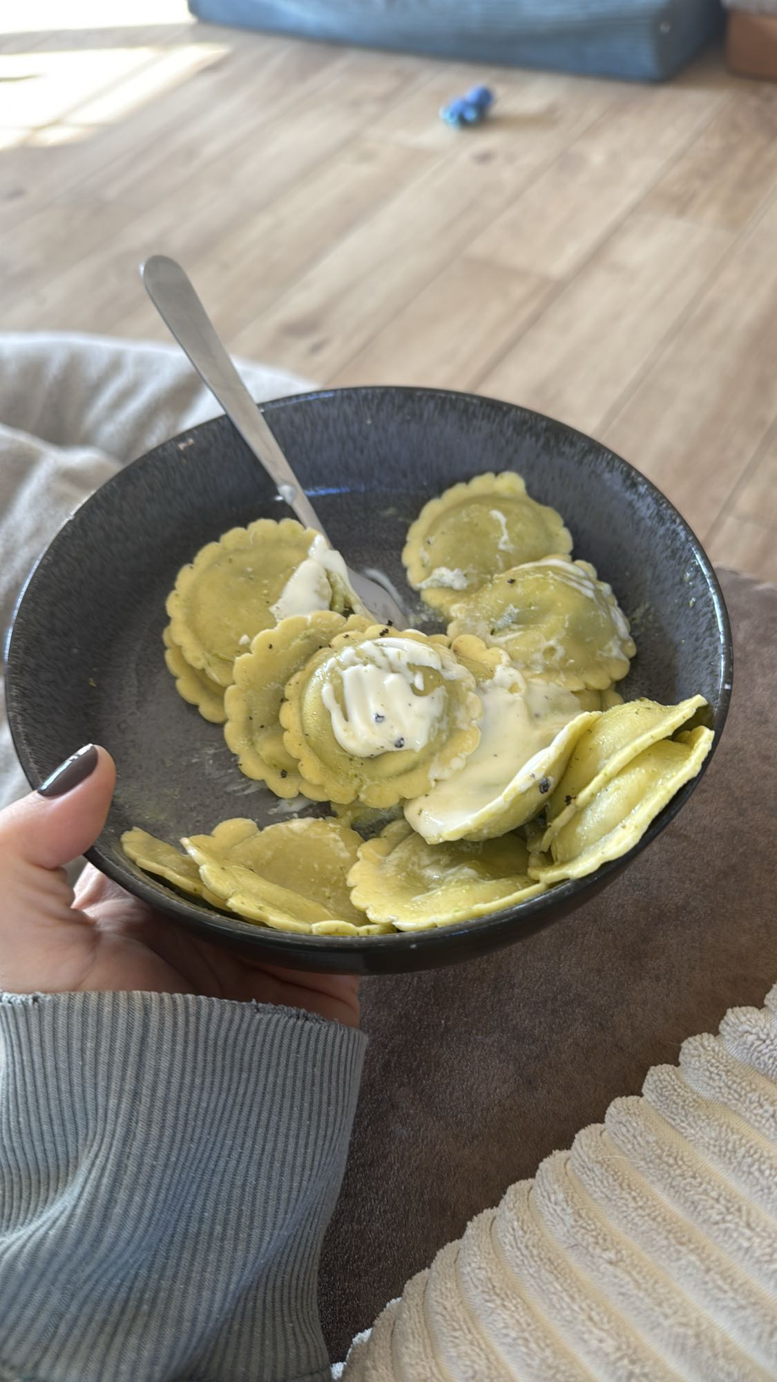 Ravioli met roomsaus