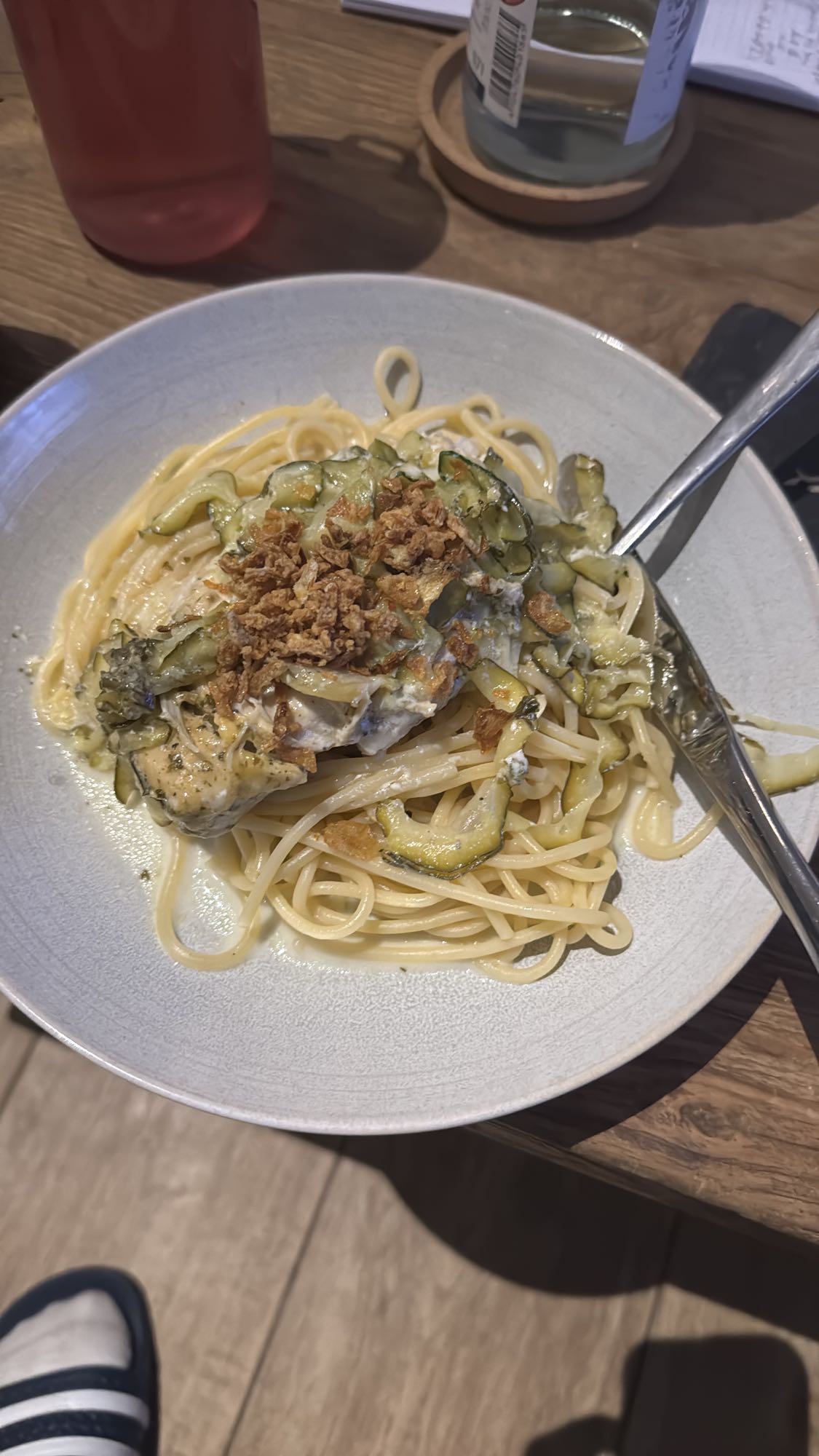 Spaghetti met kip en courgette