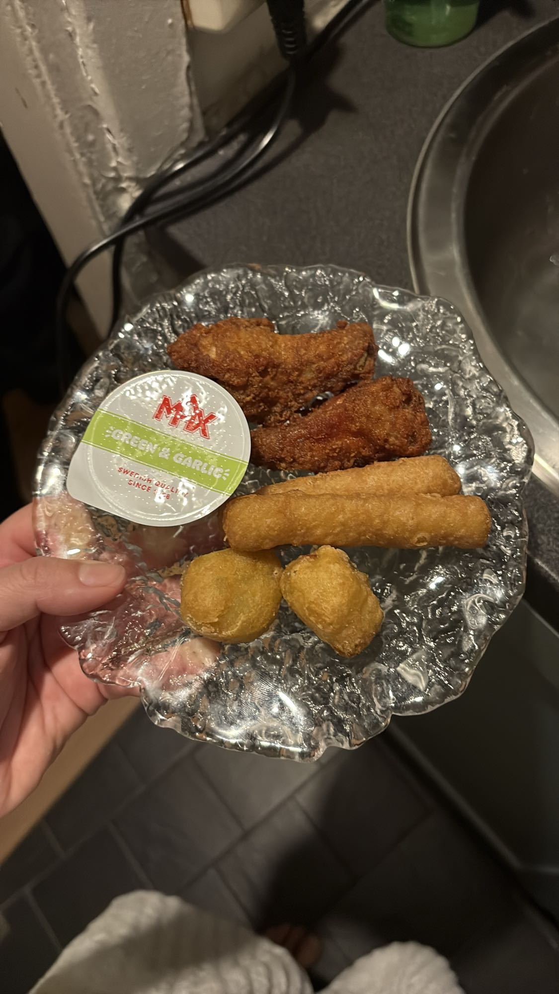 Friterad snacks tallrik