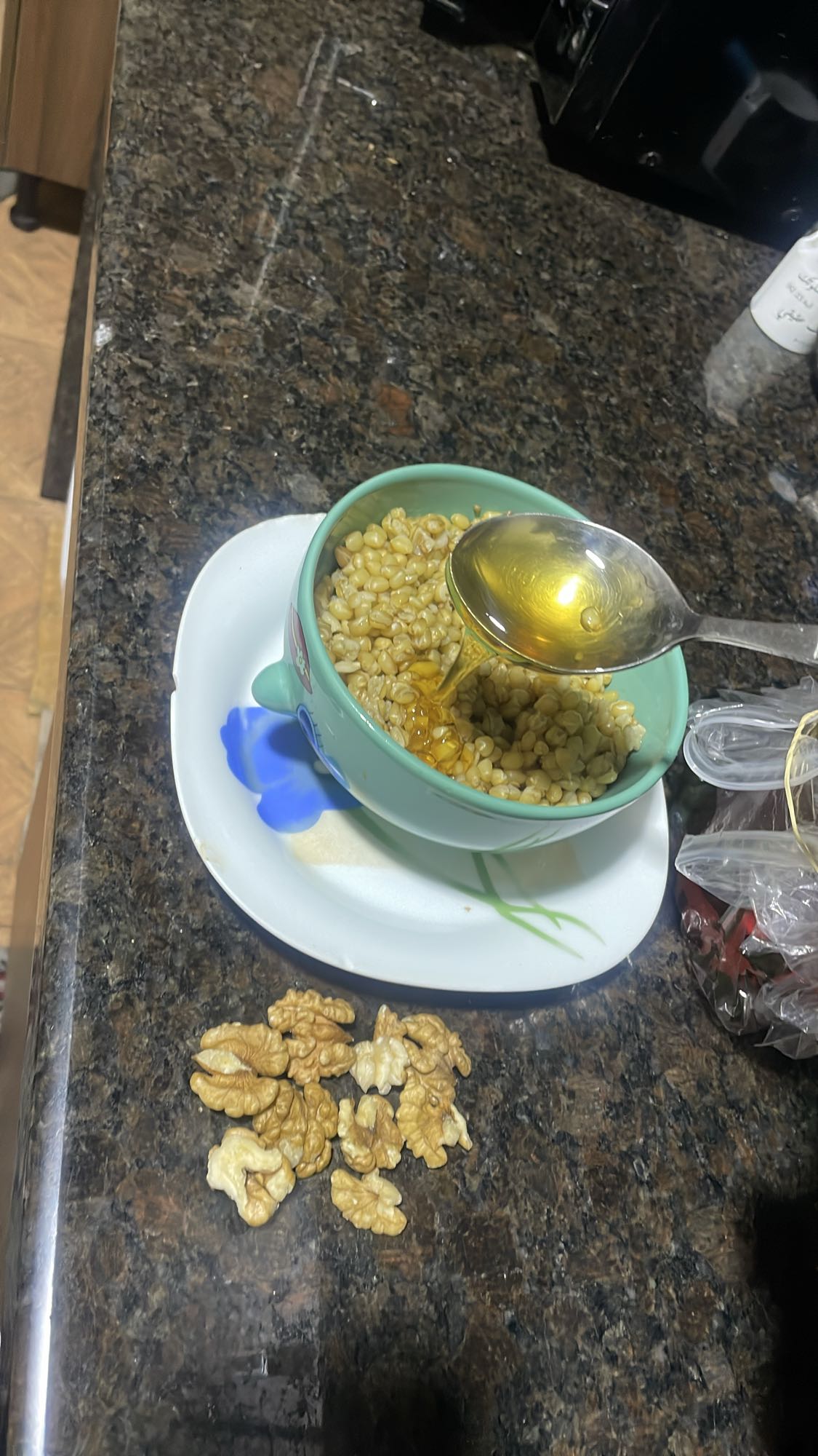 Wheat, honey, walnut bowl