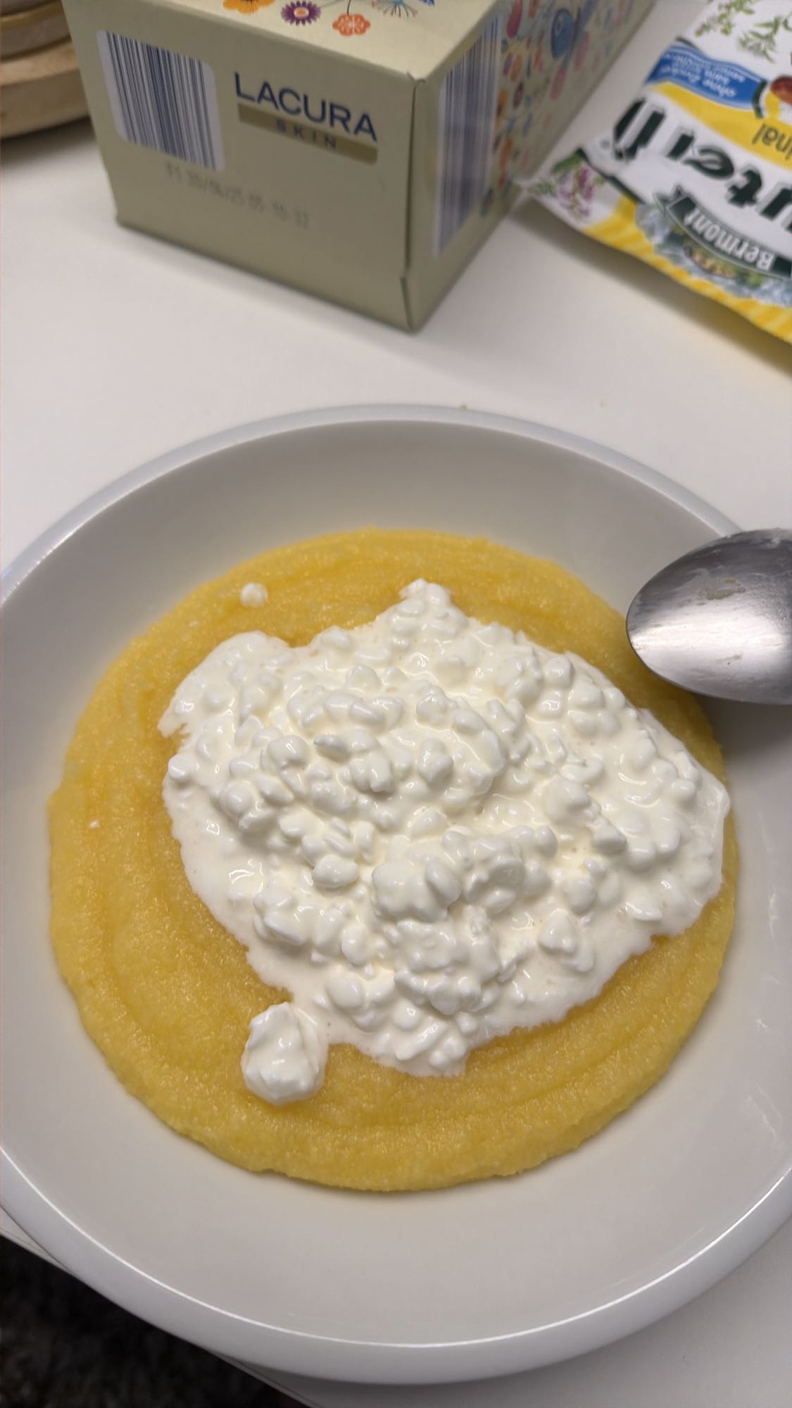Polenta cu brânză de vaci