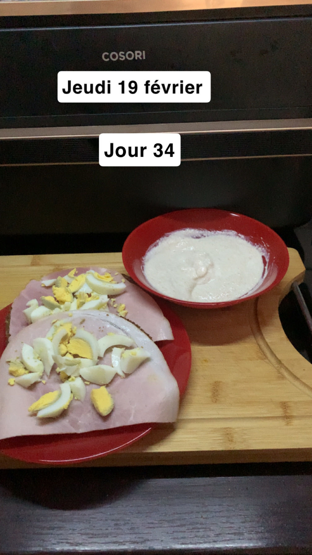 Tartines jambon œuf & semoule