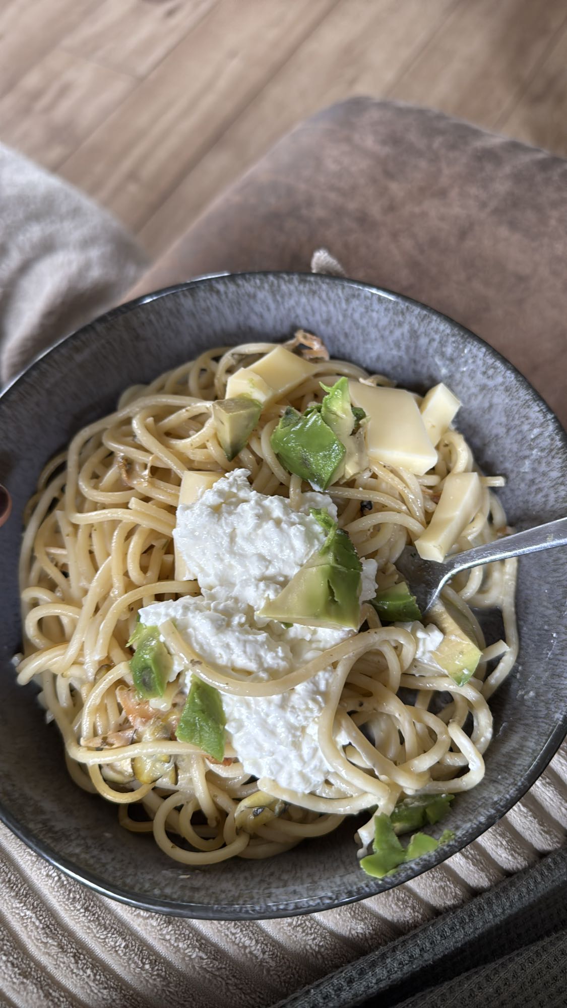 Avocado kaas pasta