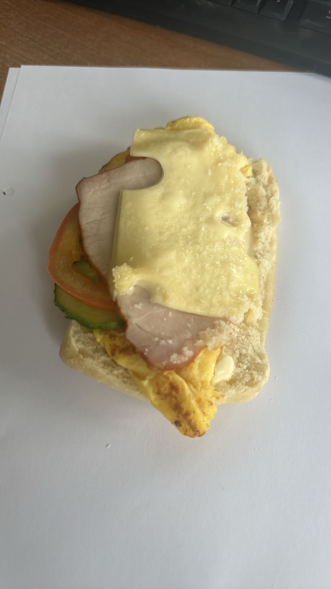 Egg and ham sandwich