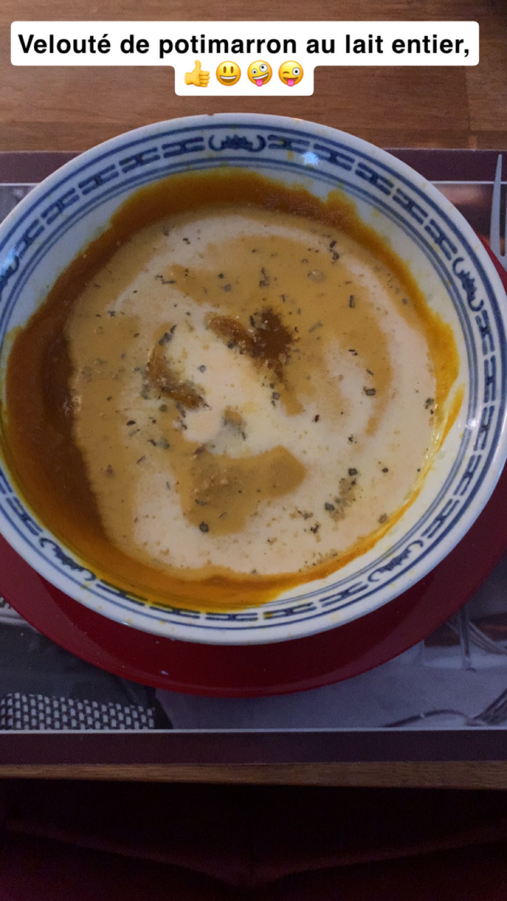 Velouté potimarron lait entier