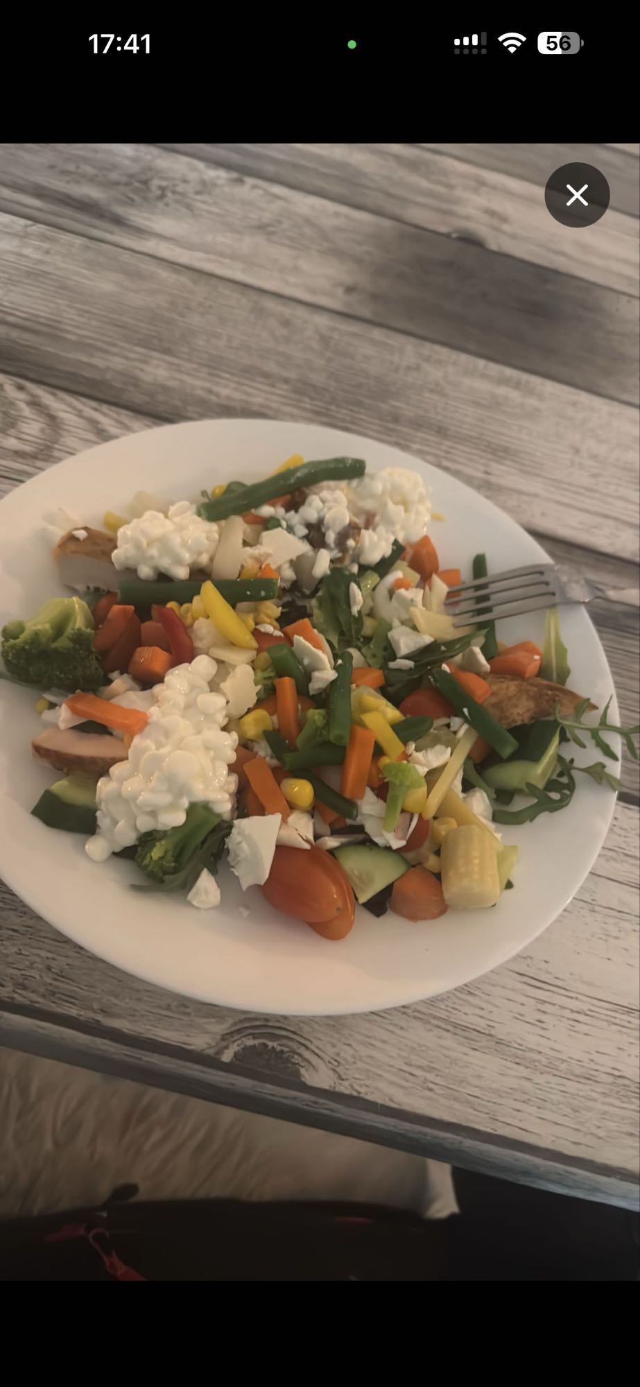 Grönsakssallad med keso