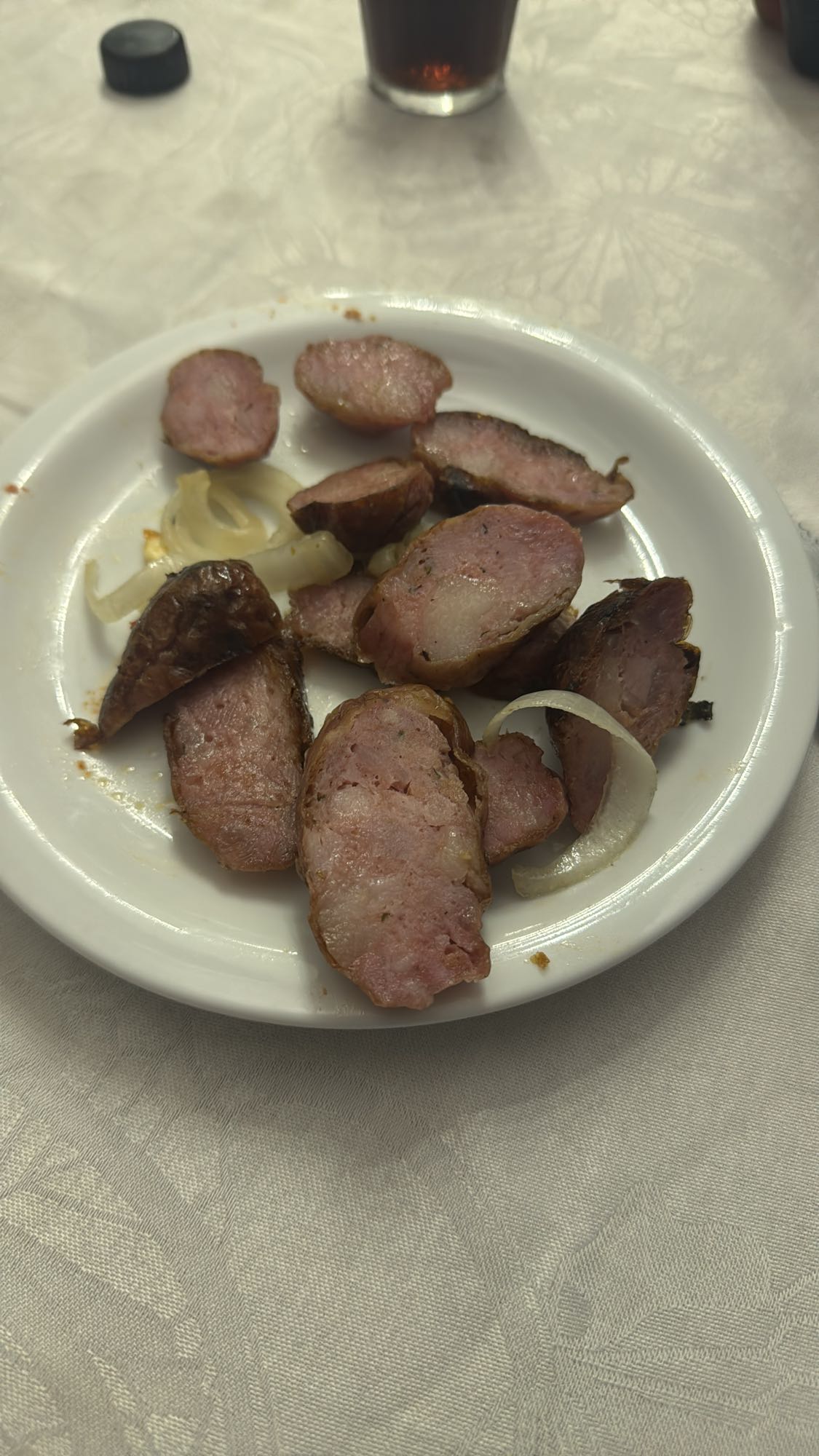 Linguiça com cebola