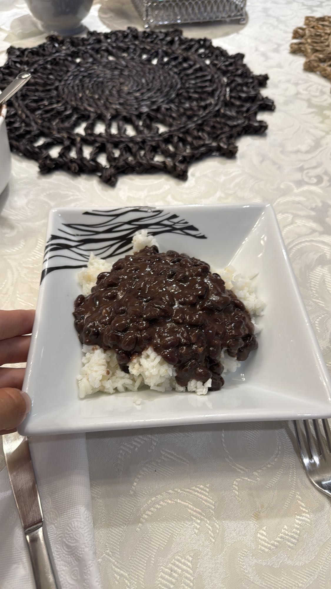 arroz con frijoles negros