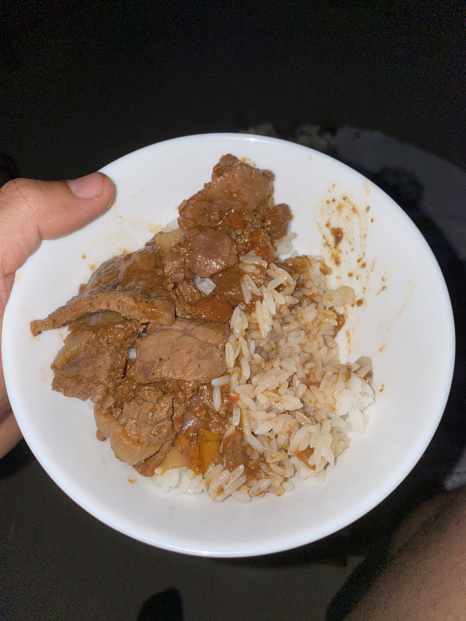 arroz con carne guisada