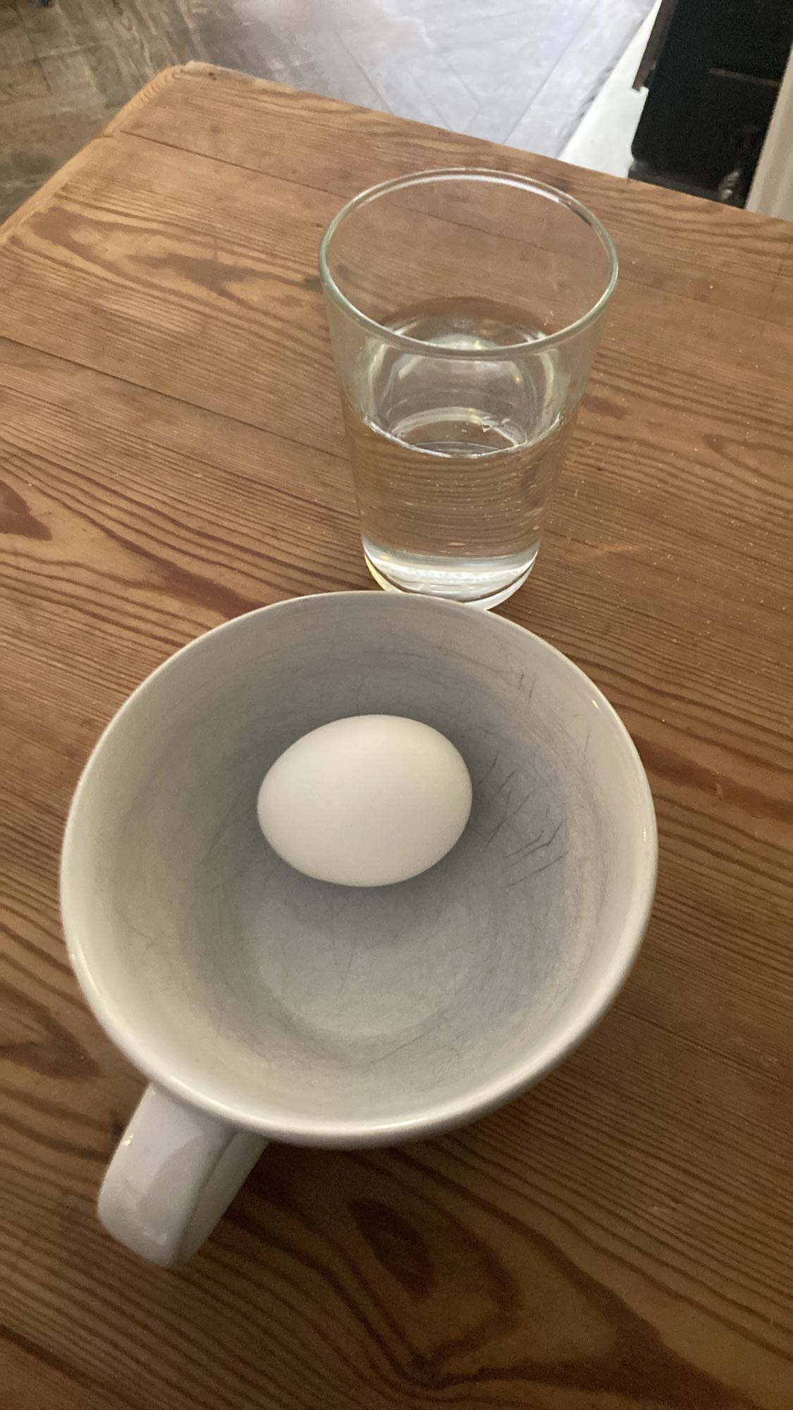 Kokt ägg och vatten