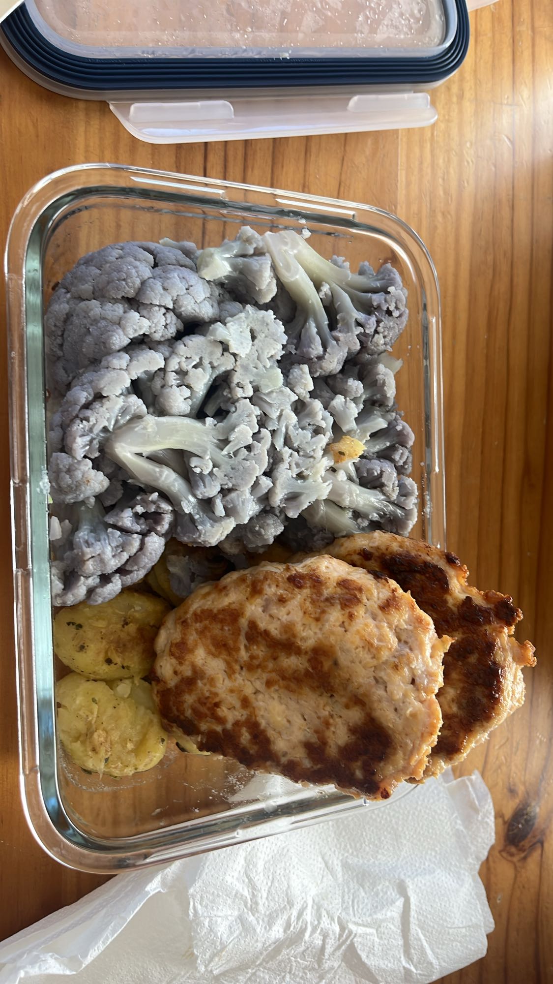 albóndigas de pollo con coliflor