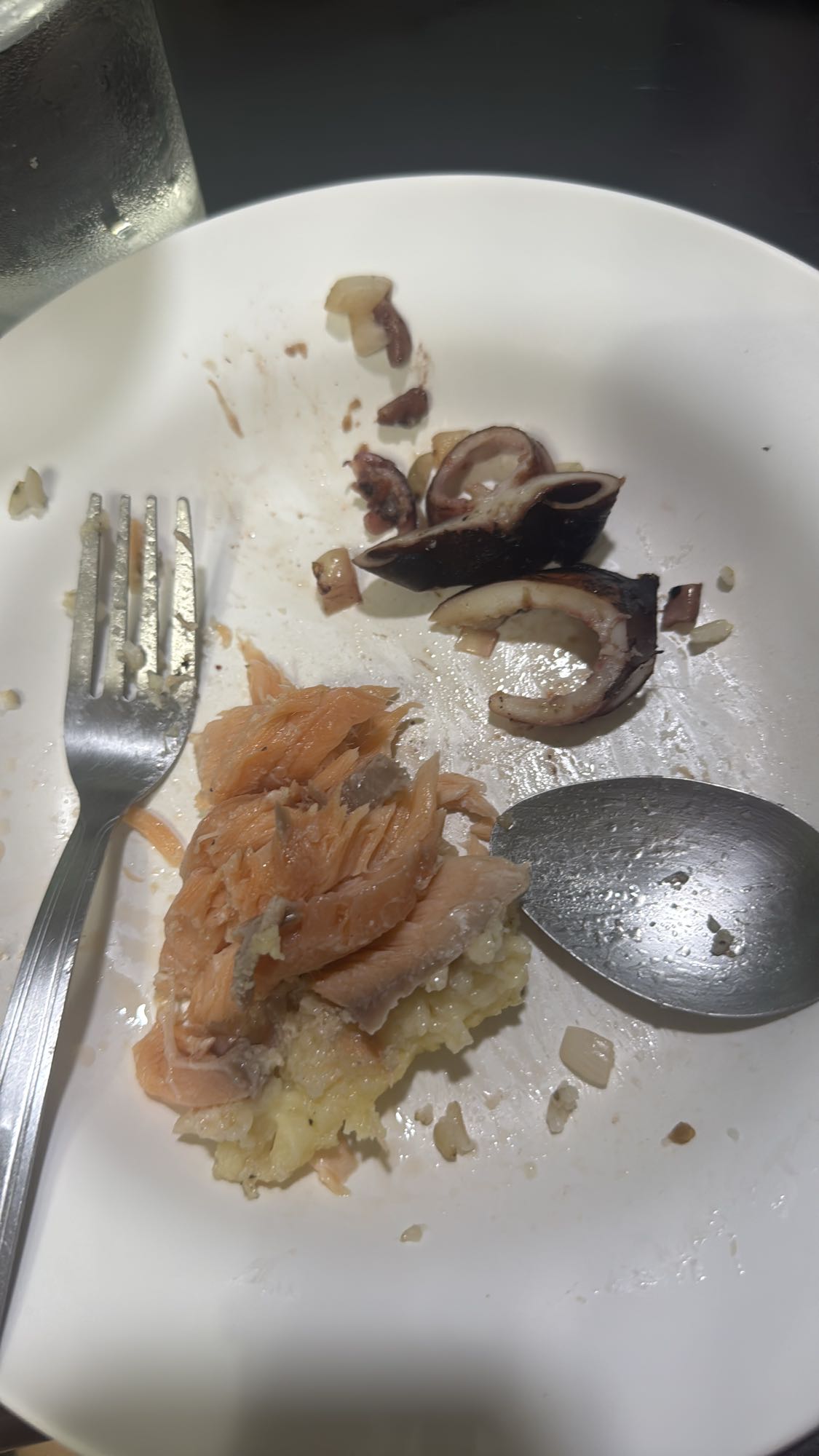 Salmon, squid, and potato