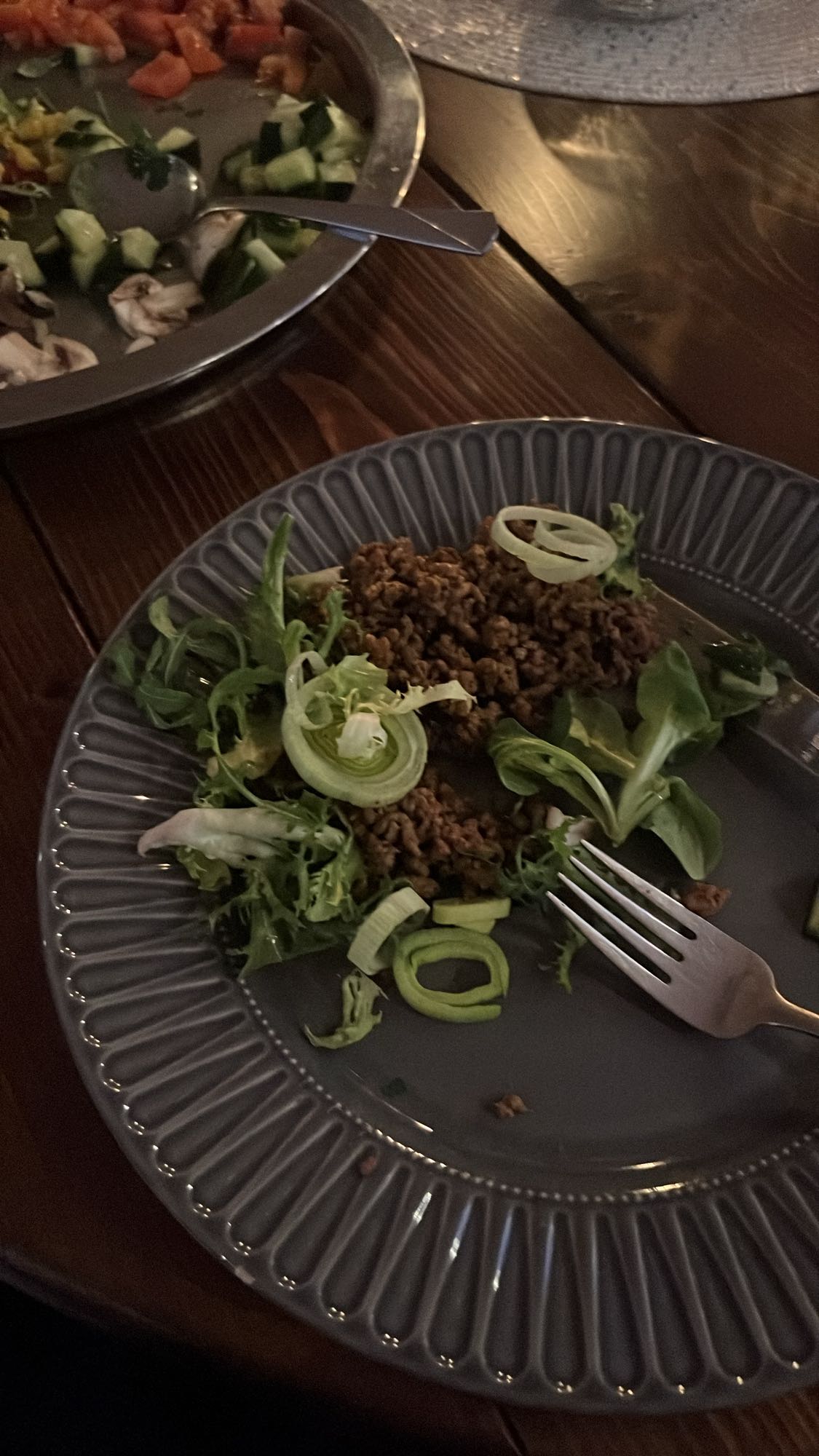 Köttfärs med sallad