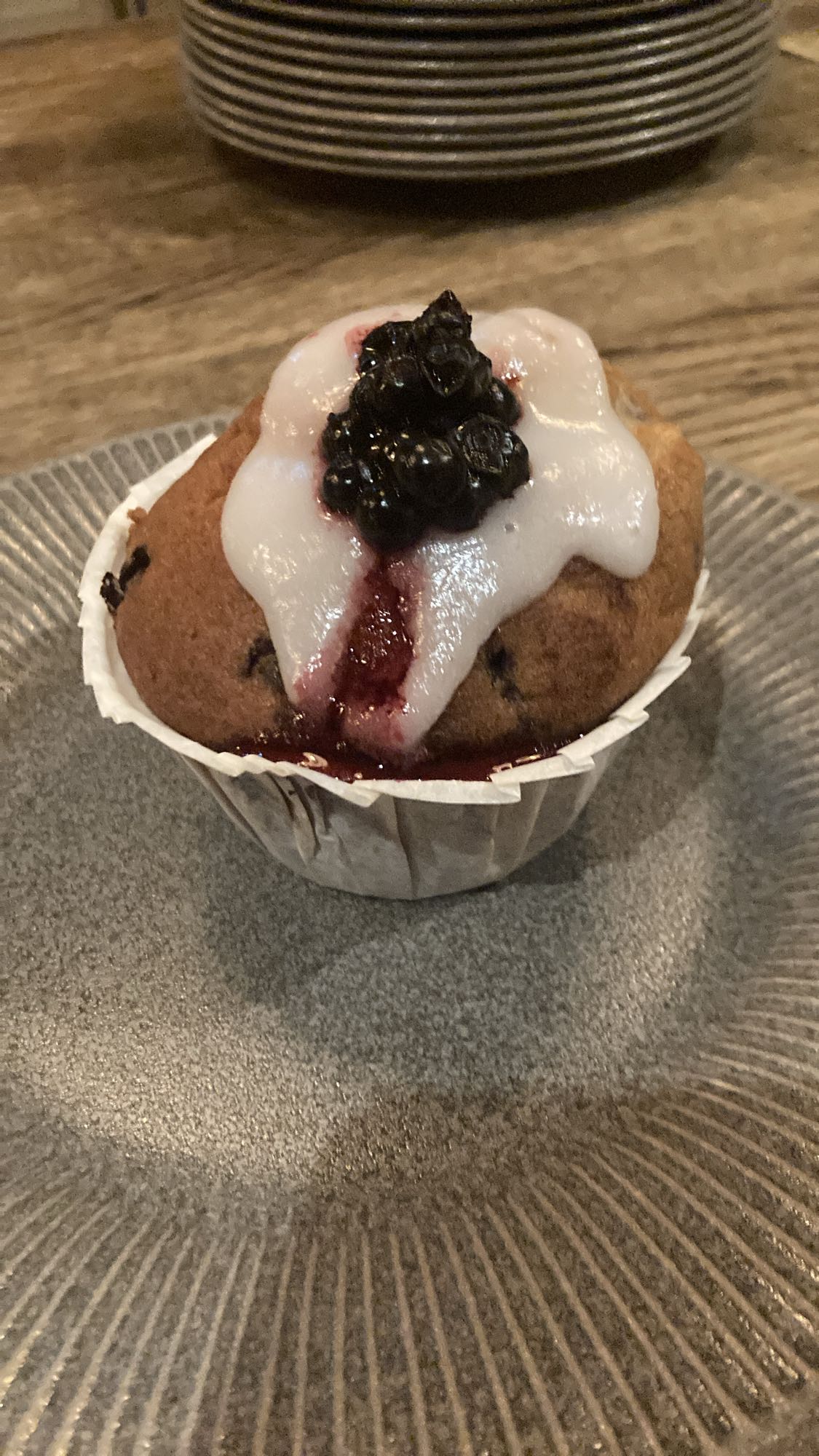 Blåbärsmuffin med glasyr