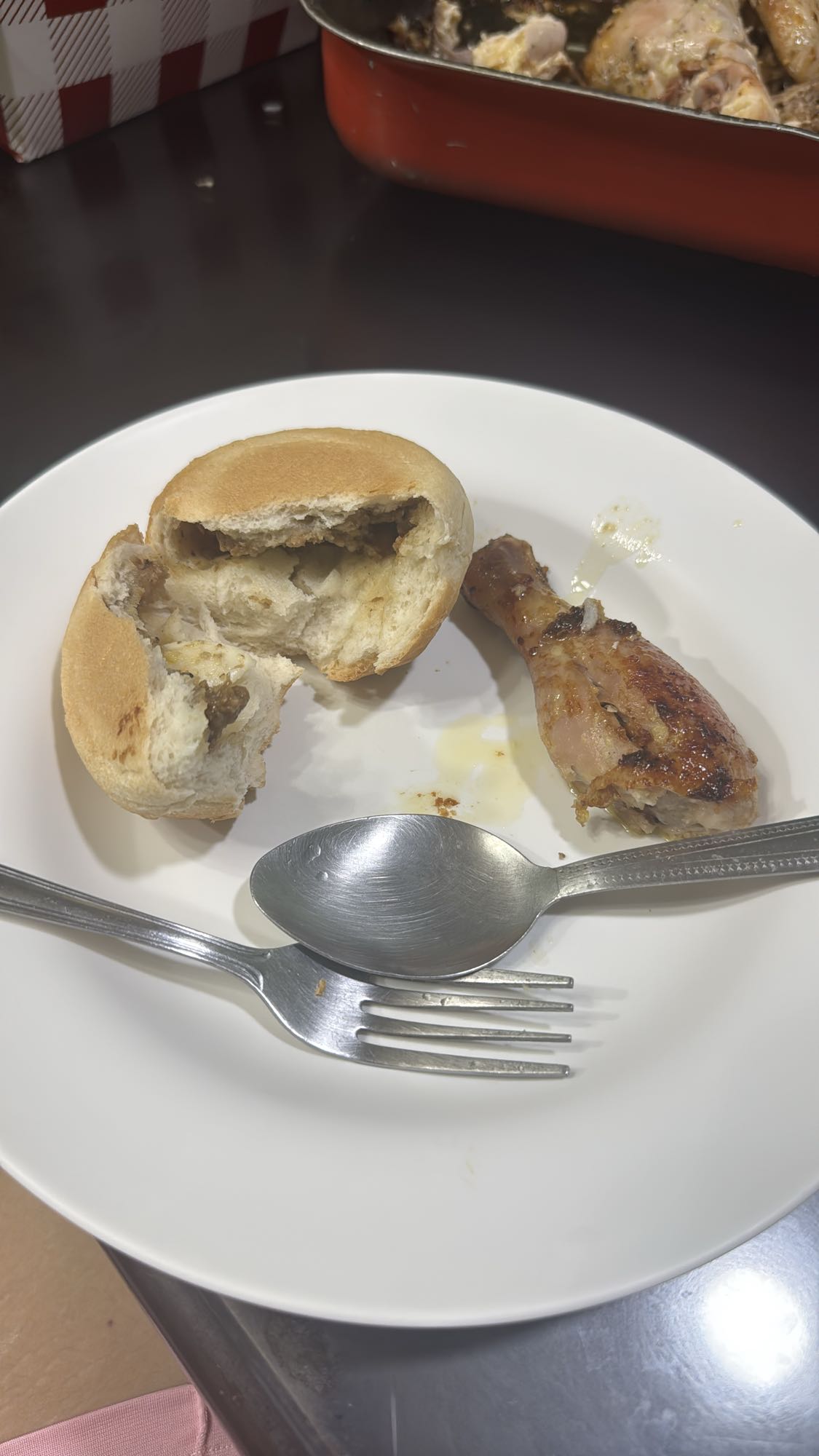 Chicken bun and drumstick